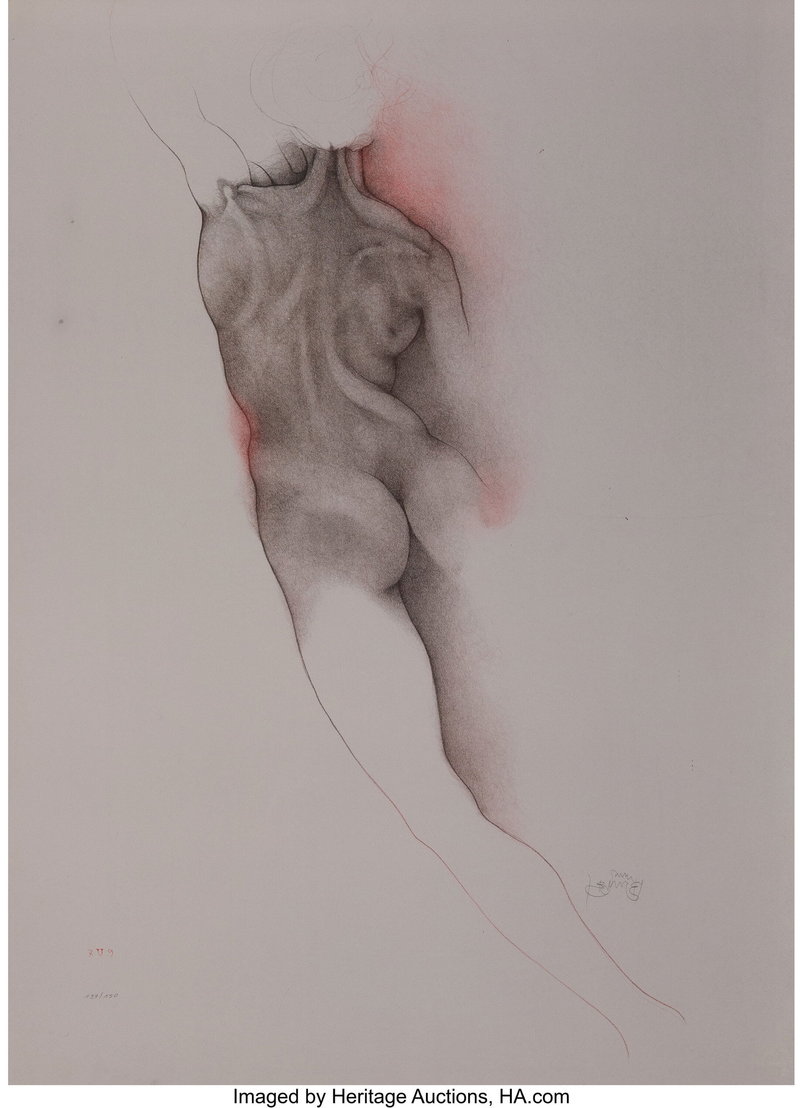 Bruno Bruni (Italian, b. 1935) Untitled (Woman U: Bruno Bruni (Italian, b. 1935) Untitled (Woman Undressing); Untitled (back) (two works) Etching in colors on wove paper; lithograph in co