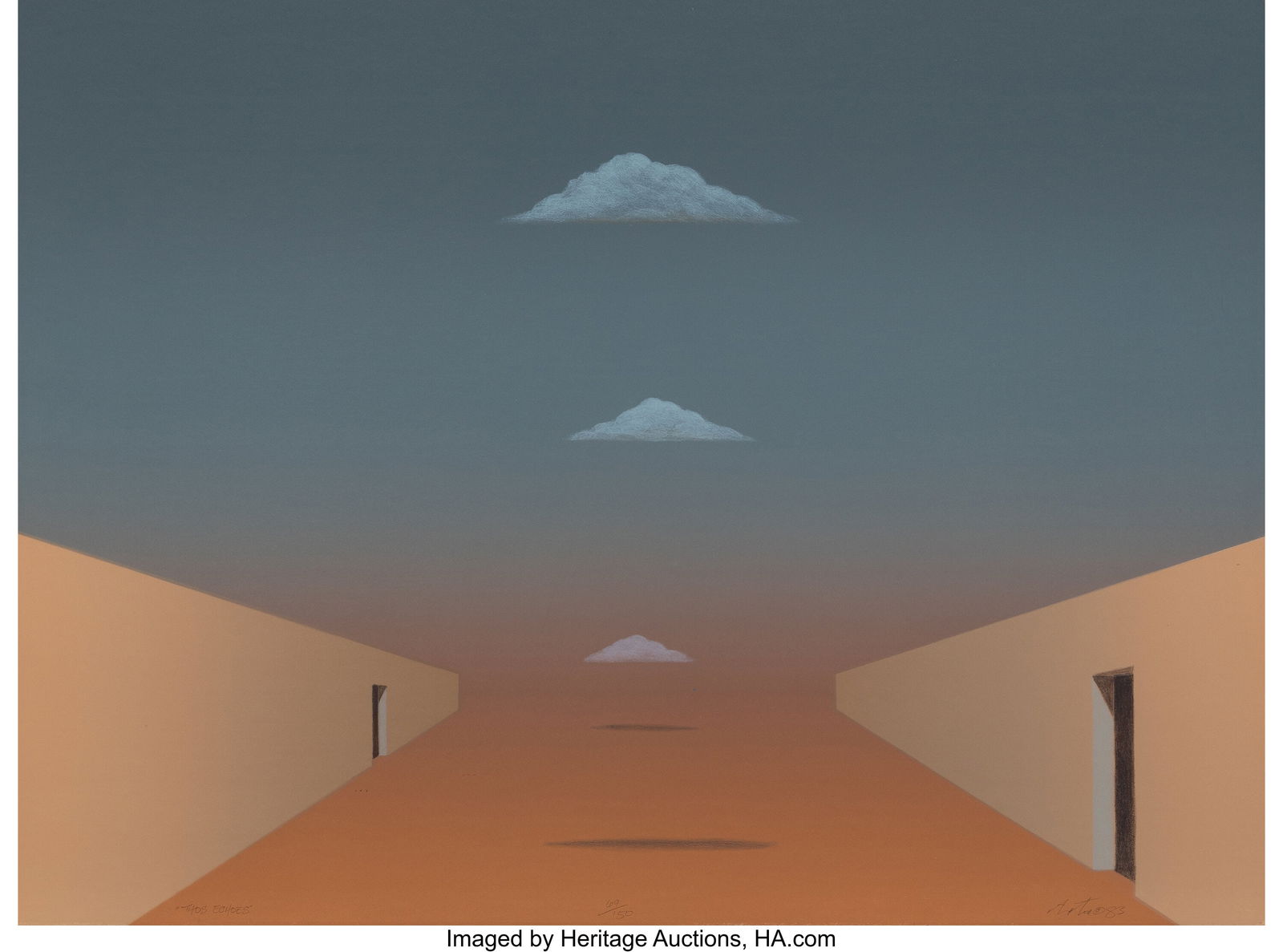 John Axton (American, b. 1947) Taos Echoes, 1983: John Axton (American, b. 1947) Taos Echoes, 1983 Lithograph in colors on wove paper 22-1/2 x 30 inches (57.1 x 76.2 cm) (sheet) Signe