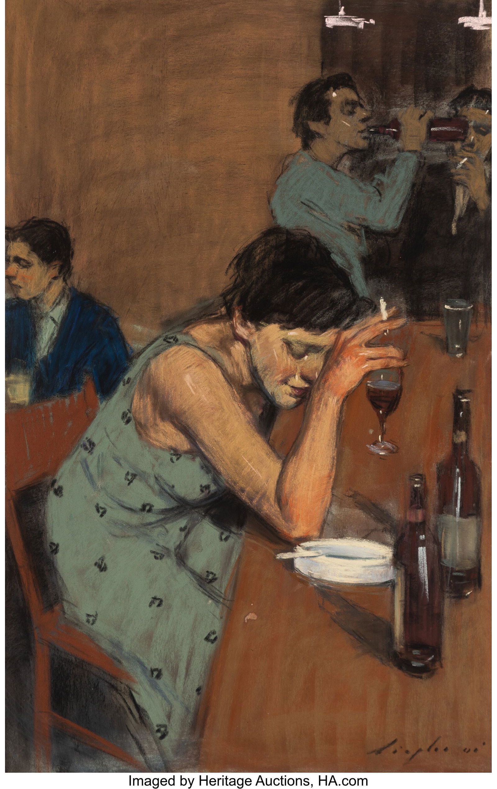 Malcolm Liepke (American, b. 1953) Long Day Past: Malcolm Liepke (American, b. 1953) Long Day Pastel on board 21 x 13 inches (53.3 x 33.0 cm) (sight) Signed and indistinctly dated lower right&c