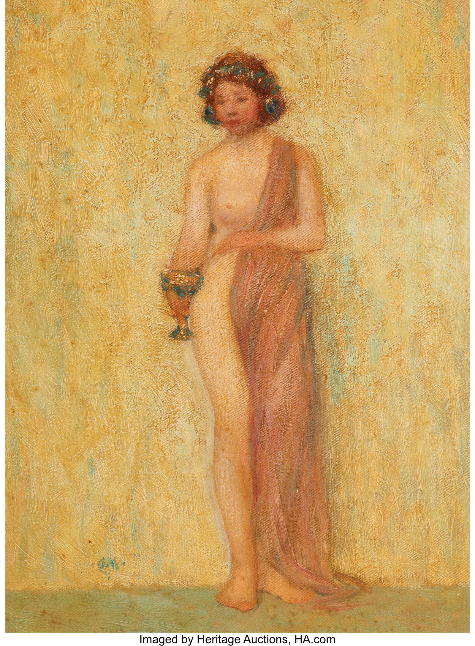 Hermann Dudley Murphy (American, 1867-1945) Vene: Hermann Dudley Murphy (American, 1867-1945) Venetian Glass Oil on canvas 13-1/4 x 9-1/4 inches (33.7 x 23.5 cm) (sight) Signed with artist's d