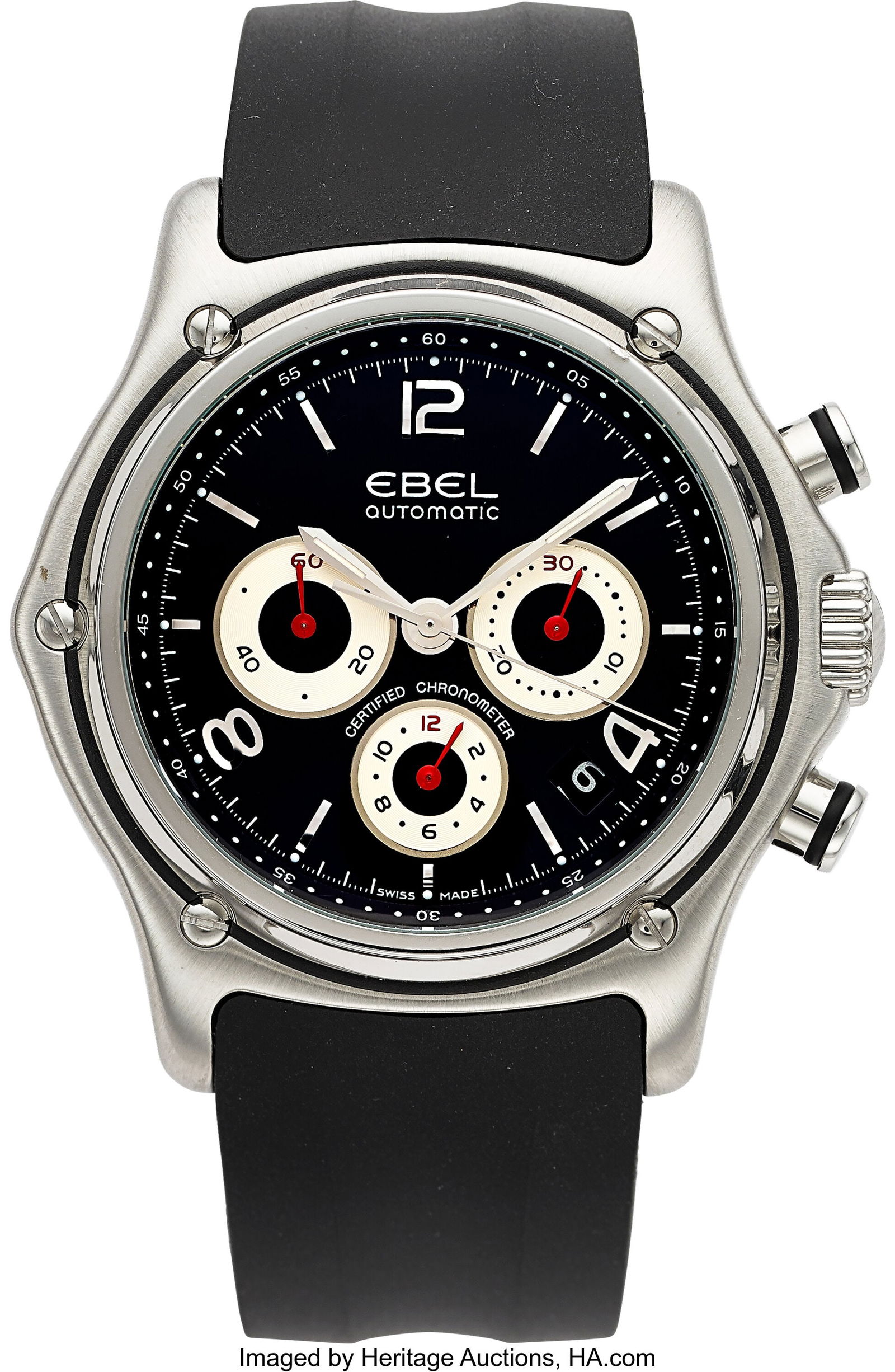 Ebel 1911 Chronograph, Stainless Steel, Automati: Ebel 1911 Chronograph, Stainless Steel, Automatic, Ref. 9137260 Case: 43 mm, stainless steel, three body, eight screw exhibition case back,