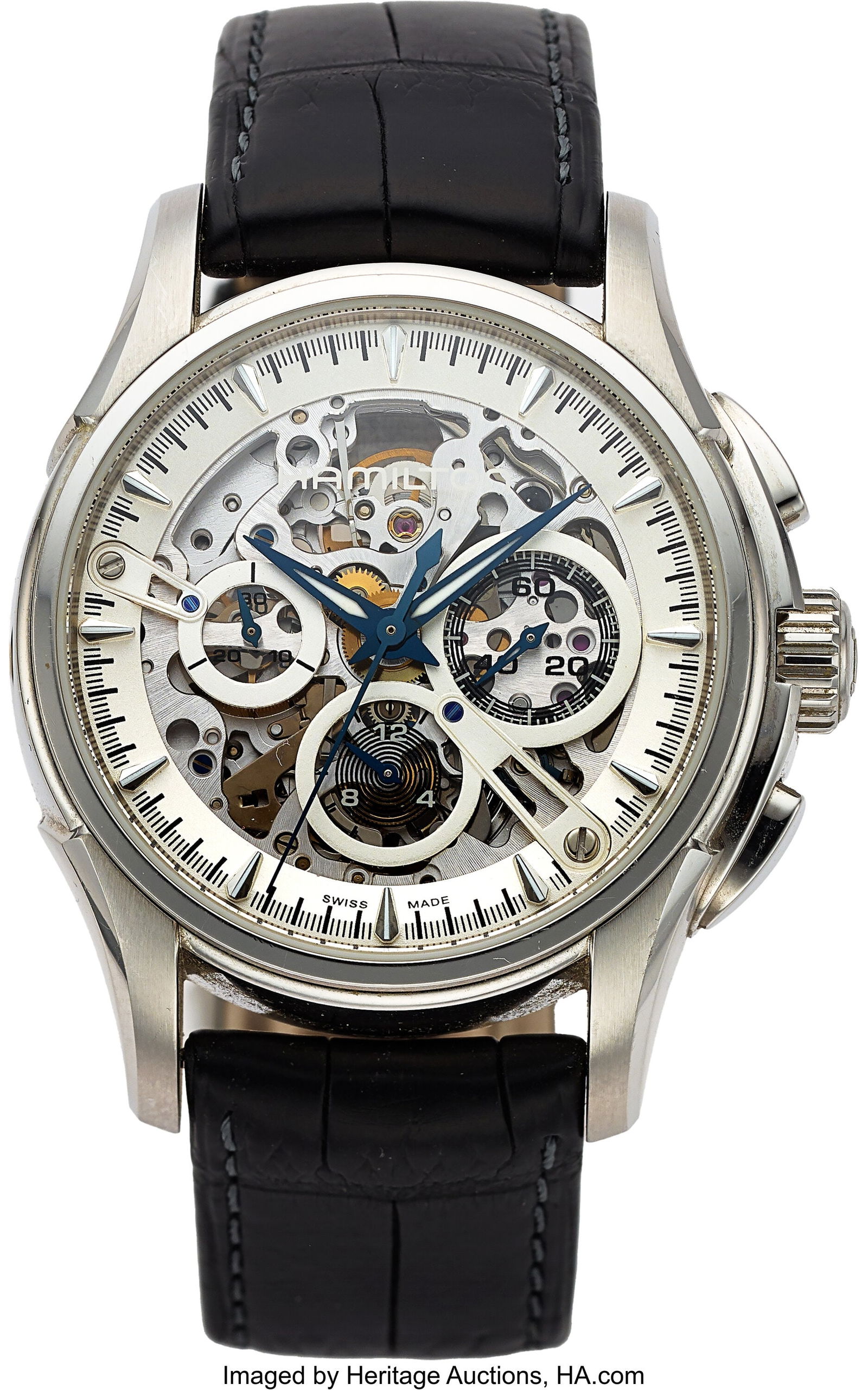 Hamilton Jazzmaster Skeleton, Automatic, Ltd Ed: Hamilton Jazzmaster Skeleton, Automatic, Ltd Ed 583/999 Case: 43 mm, stainless steel, three body, five screw exhibition case back, H326760 Dial: