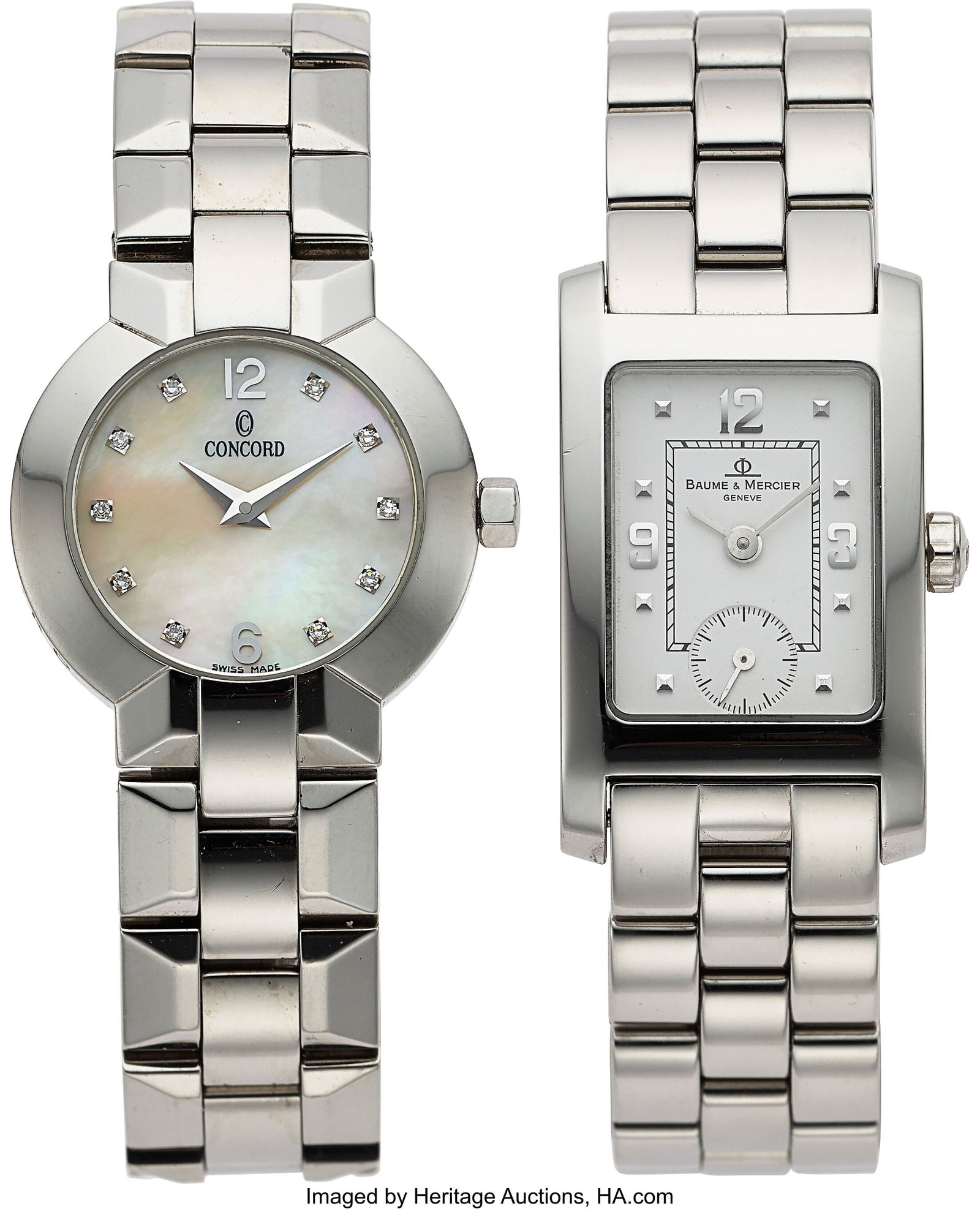 Lot of Two Pieces: Baume & Mercier Hampton, Ref.: Lot of Two Pieces: Baume & Mercier Hampton, Ref. MV045139, and Concord La Scala, Ref. 14.G4.1843 Case: Hampton: 20 mm /