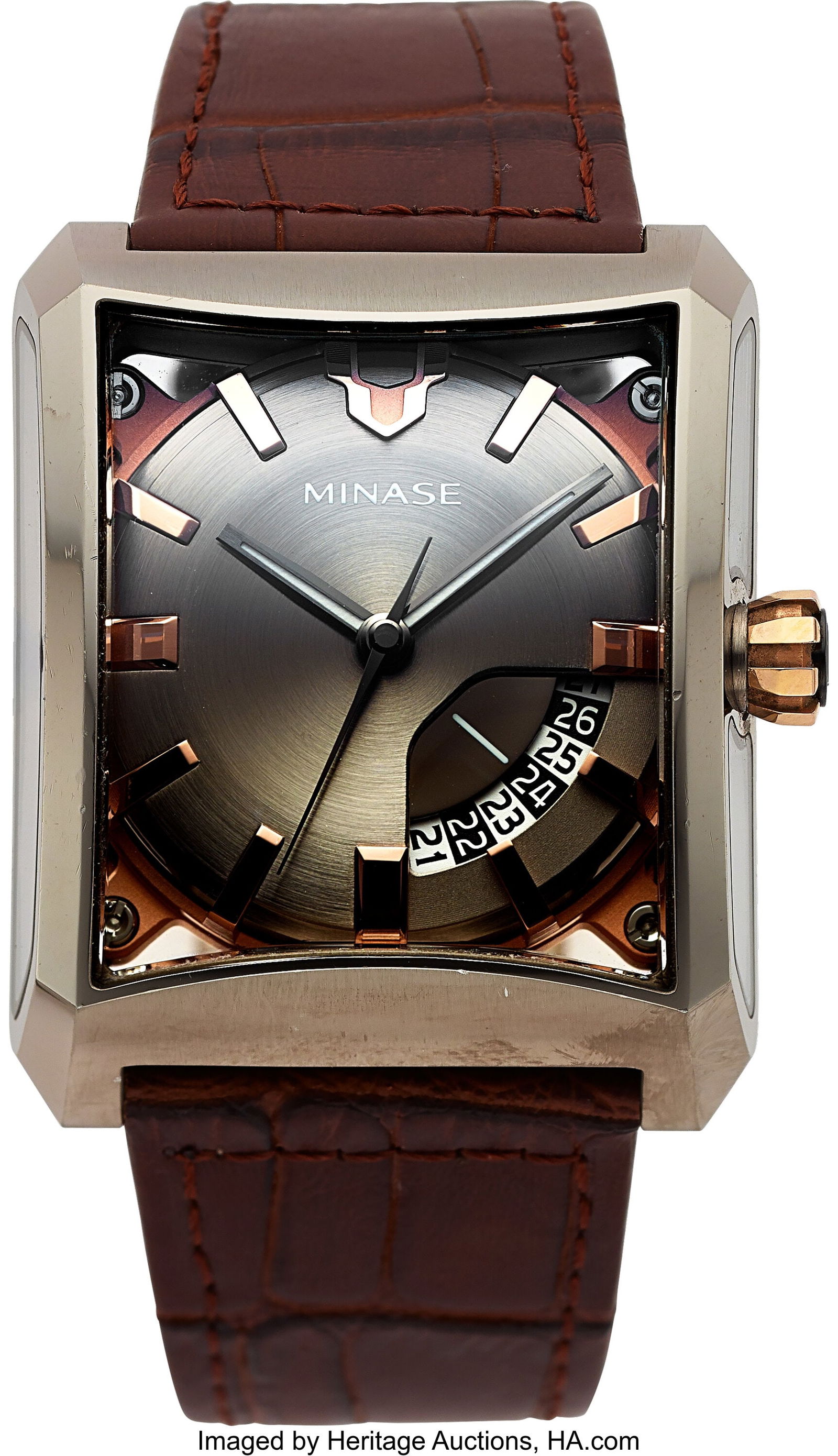 Minase 7 Windows, HiZ Series, Ref. VM03-L01B Ca: Minase 7 Windows, HiZ Series, Ref. VM03-L01B Case: 38 mm x 47 mm, stainless steel, two body, four screw exhibition case back, 70051 Dial: steel