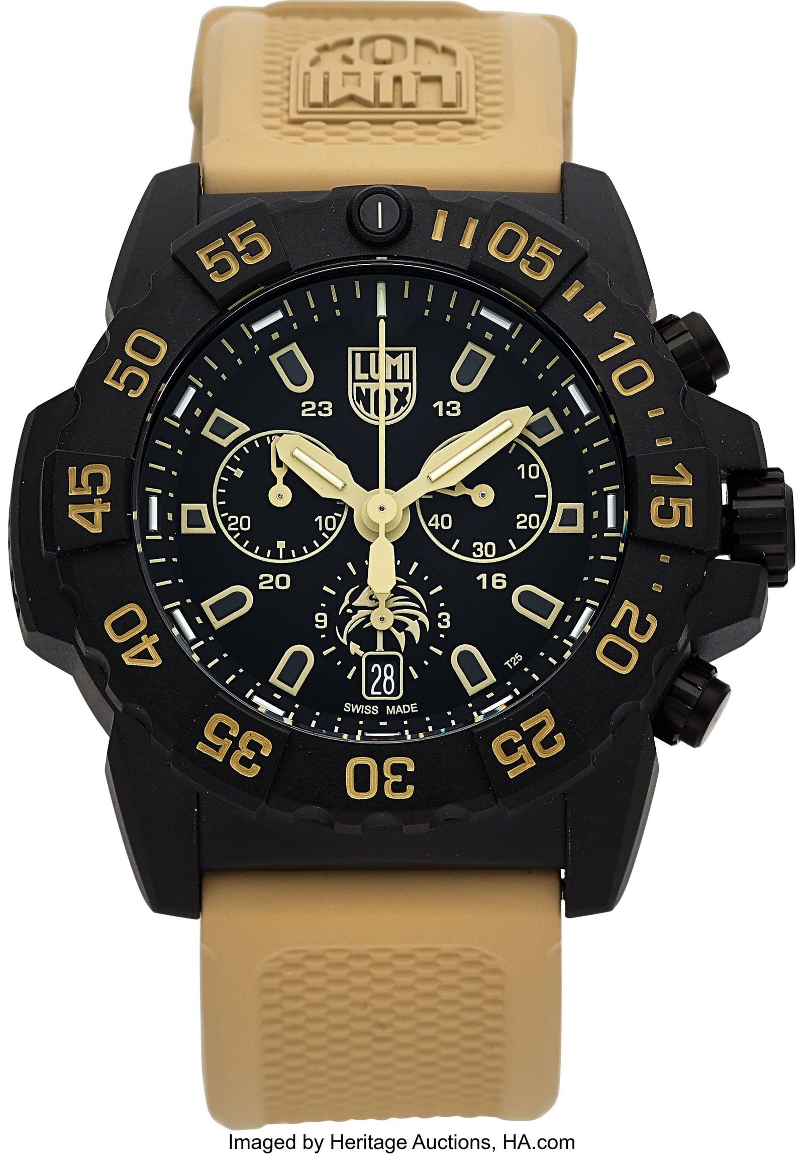Luminox Chronograph navy SEAL Foundation Full Se: Luminox Chronograph navy SEAL Foundation Full Set, Ref. 3580 Case: 45 mm, Carbonox, three body, 4 screw case back, push-pull crown, and