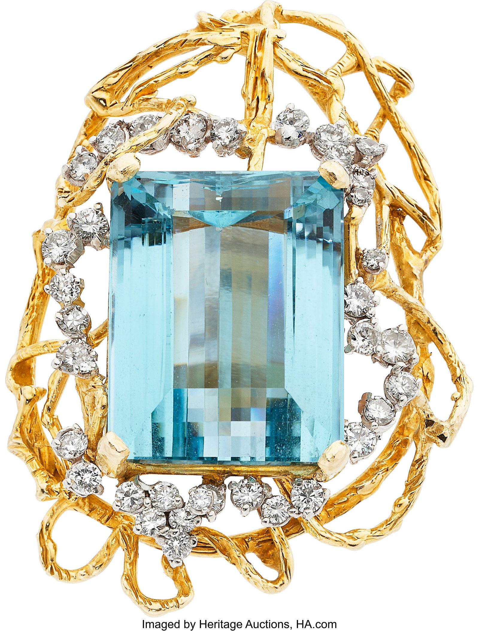 Blue Topaz, Diamond, Gold Ring Stones: Emerald- (1 of 3)