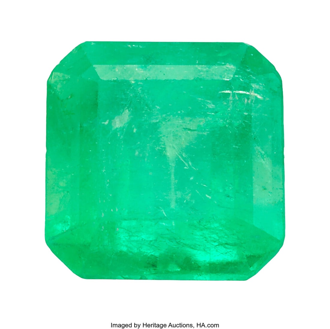 8.14 ct Colombian Emerald Shape: Square emerald: 8.14 ct Colombian Emerald Shape: Square emerald-cut Measurements: 11.89 x 11.47 x 9.05 mm Treatment: Clarity Enhancement (F2) Origin: