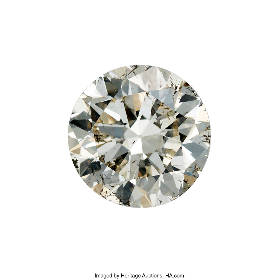 2.82 ct Diamond Shape: Round brilliant Measurem: 2.82 ct Diamond Shape: Round brilliant Measurements: 8.78 x 8.90 x 5.50 mm Color: M, Faint Brown Clarity: I1 Report: GIA #