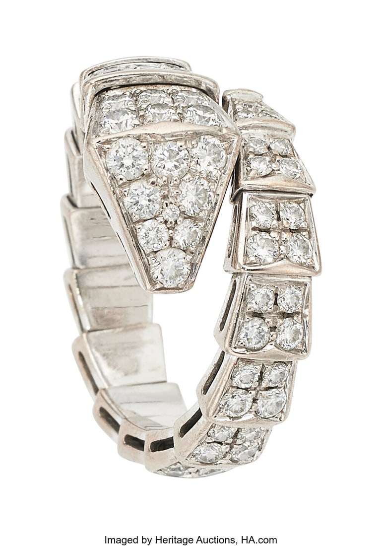 Bvlgari Diamond, White Gold Eternity Band Ston: Bvlgari Diamond, White Gold Eternity Band Stones: Full-cut diamonds weighing a total of approximately 1.50 carats Metal: 18k white gold Marked: Bvlgari Collection: