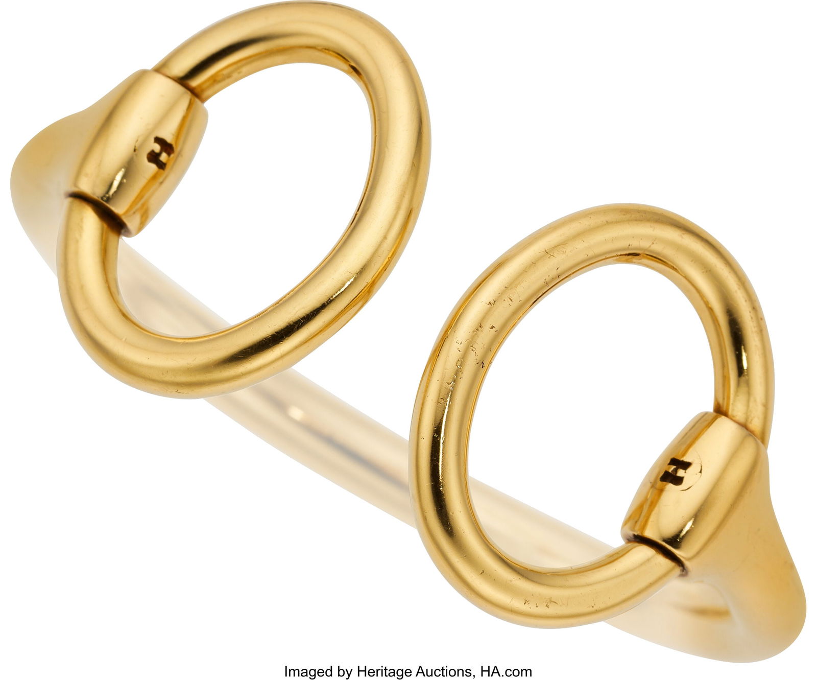 Hermès Gold Bracelet, French Metal: 18k gold M: Hermès Gold Bracelet, French Metal: 18k gold Marked: for Hermès; French hallmarks Collection: Nausicaa Weight: 95.00 grams Dimensions: 6-1