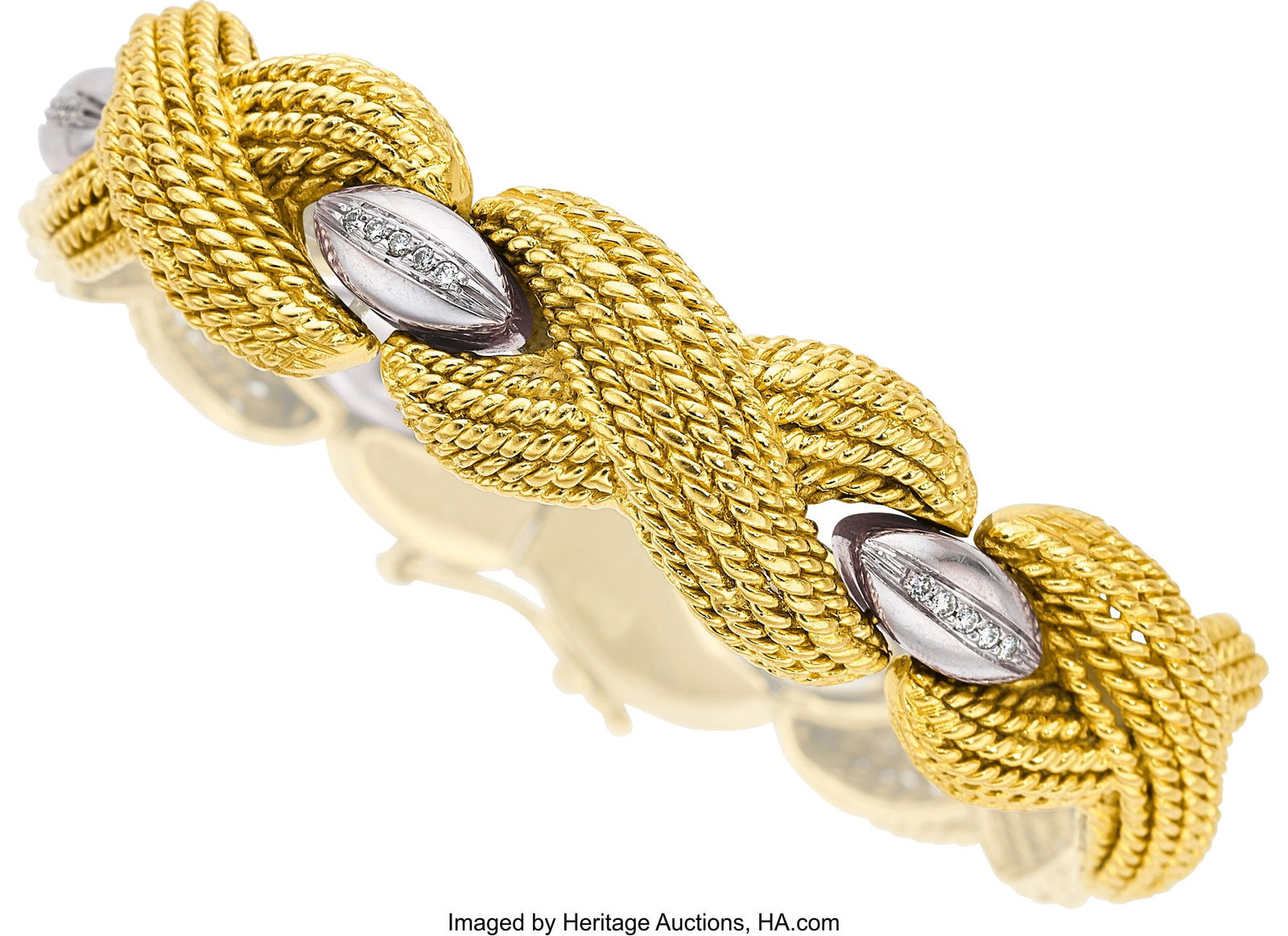 Diamond, Gold Bracelet Stones: Full-cut diamond (1 of 2)