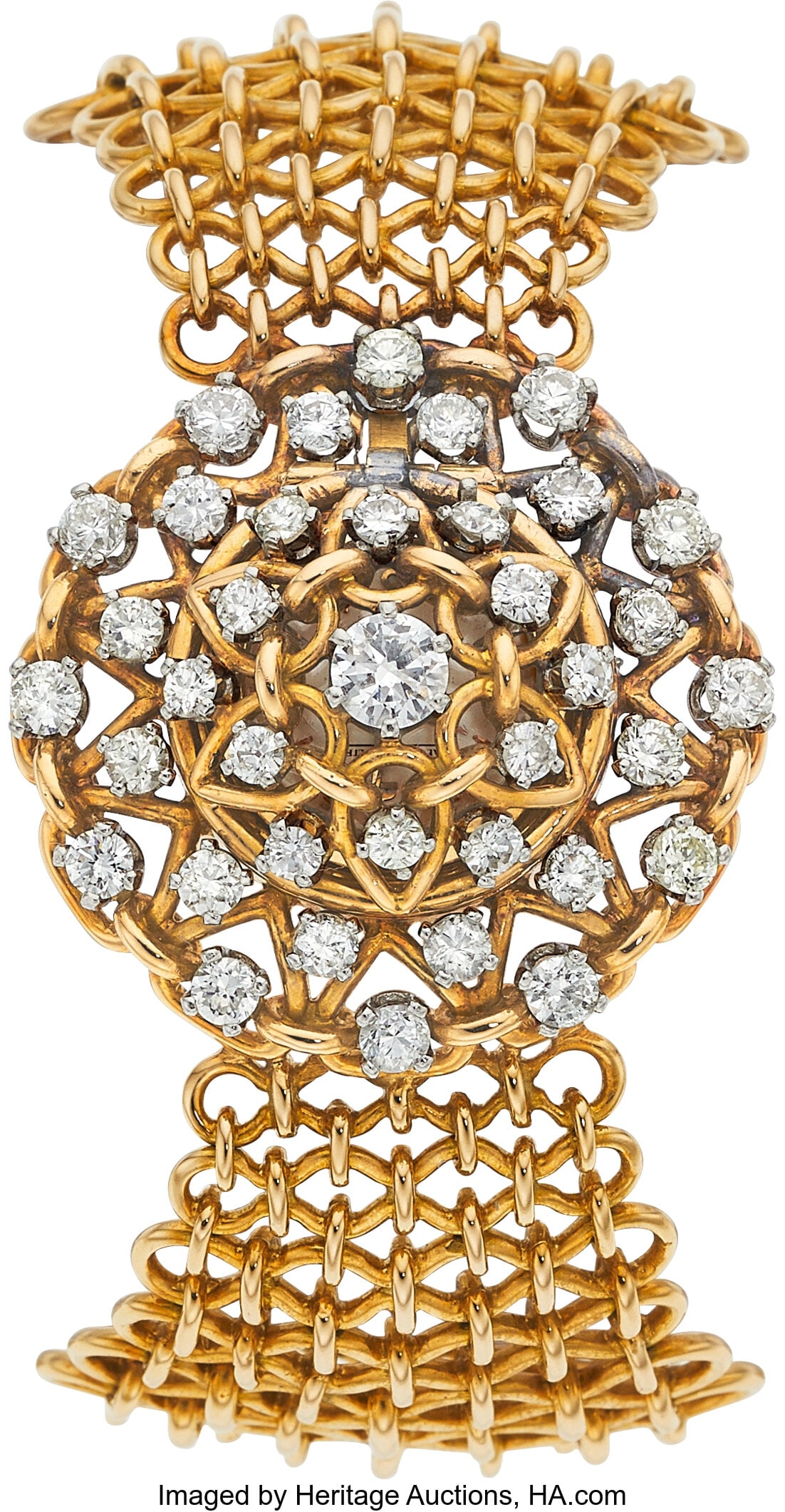 Jaeger LeCoultre Diamond, Gold, Covered Dial Wat: Jaeger LeCoultre Diamond, Gold, Covered Dial Watch Case: 19.50 mm, round, 18k gold, back secured by 2 screws, back-wind crown, covered dial&comma