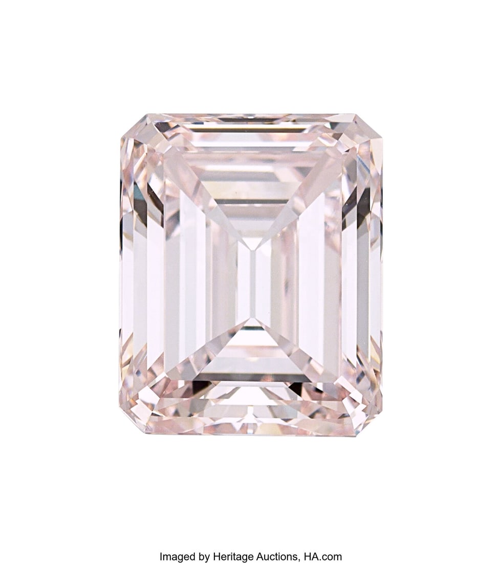 4.93 ct Light Pink Diamond Shape: Emerald-cut M: 4.93 ct Light Pink Diamond Shape: Emerald-cut Measurements: 11.25 x 8.87 x 5.24 mm Color: Light Pink Clarity: VS1 Report: GIA # 2235598635