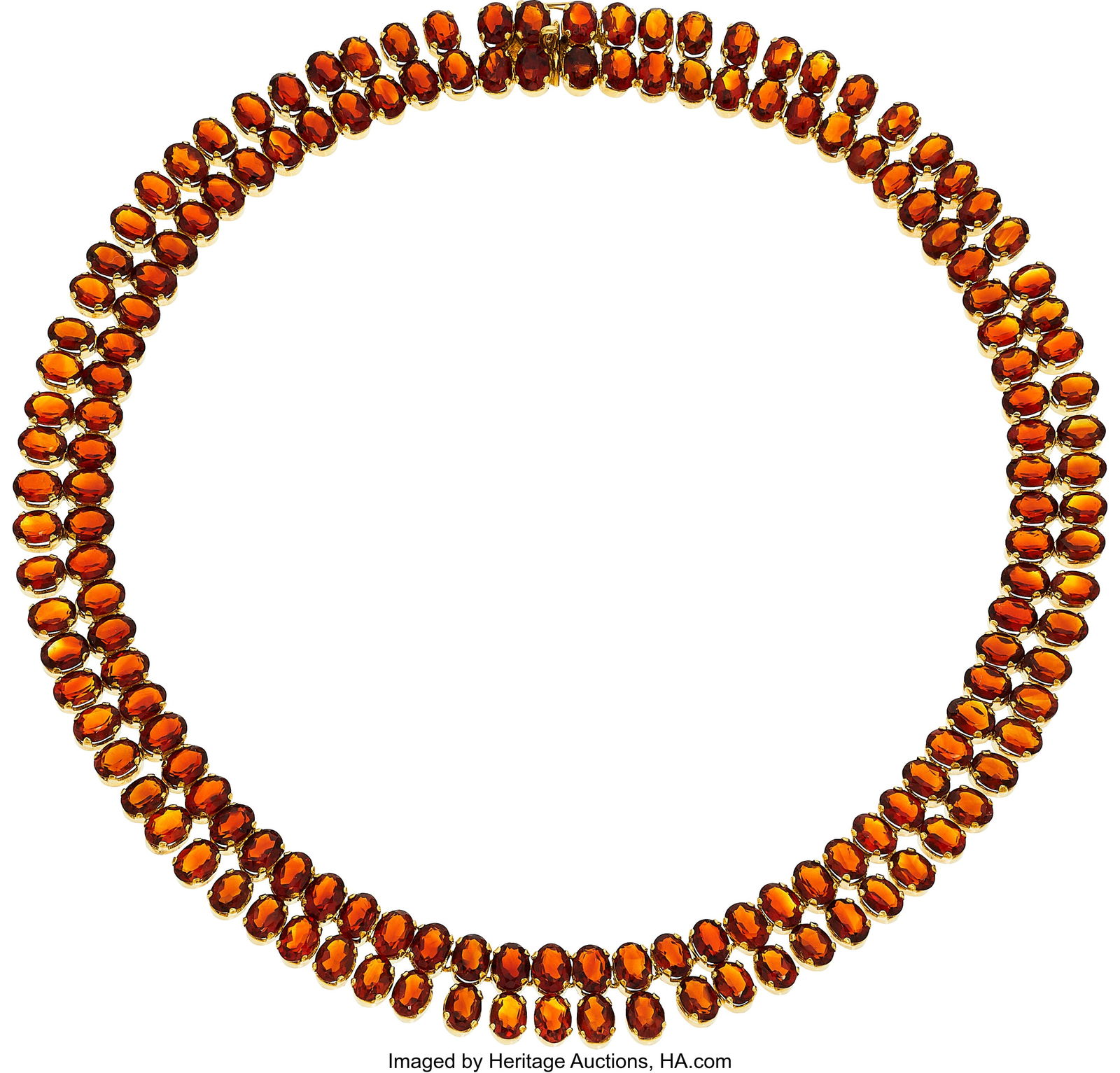 H. Stern Citrine, Gold Necklace Stones: Oval-sh: H. Stern Citrine, Gold Necklace Stones: Oval-shaped citrines Metal: 18k gold Marked: for H. Stern Gross Weight: 80.30 grams Dimensions: 17 inch