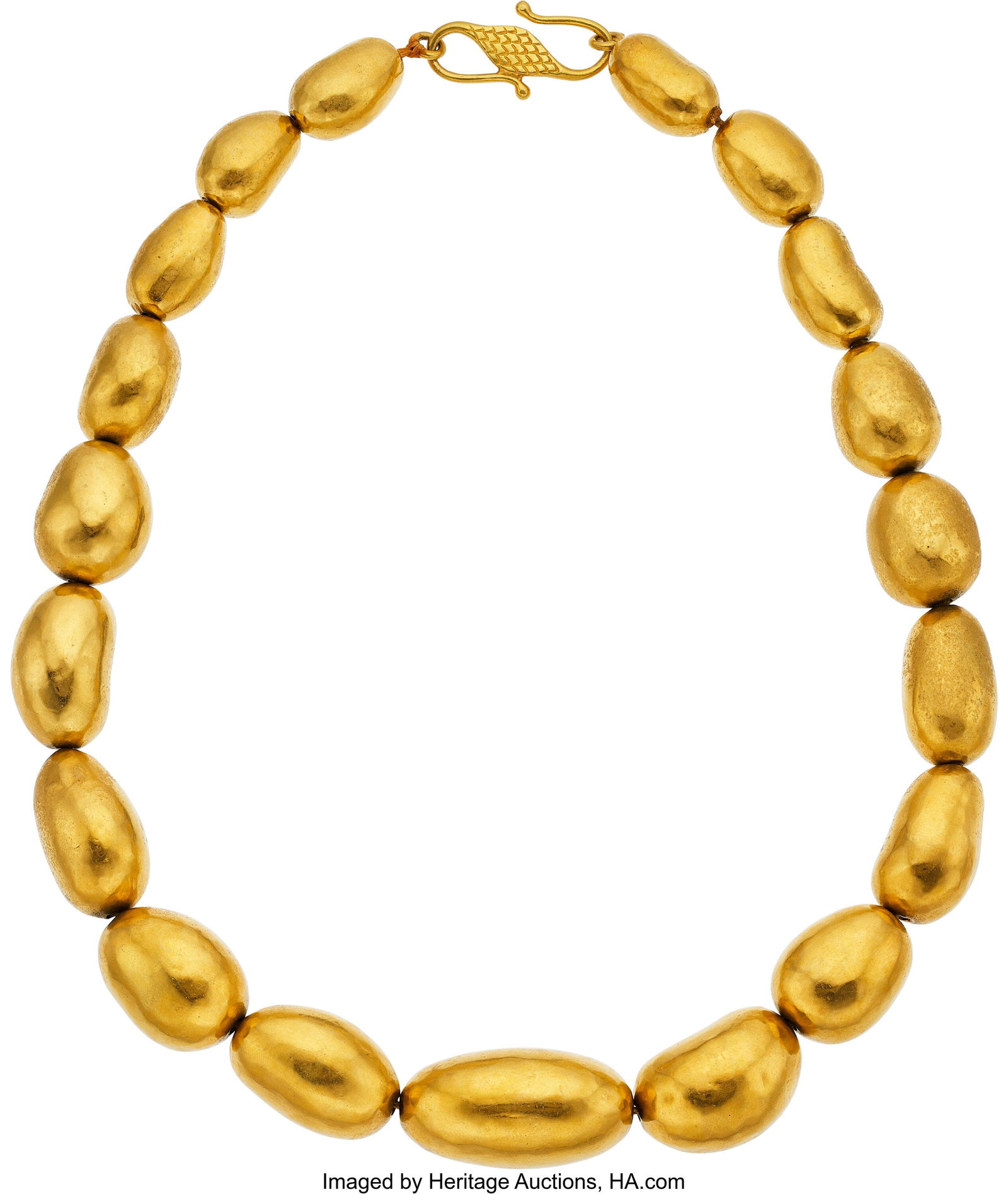 Gold Necklace Metal: 18k gold Weight: 107.90 gr: Gold Necklace Metal: 18k gold Weight: 107.90 grams Dimensions: 18 inches x 11/16 inch HID03101062020 © 2026 Heritage Auctions | All Rights Reserved www.HA