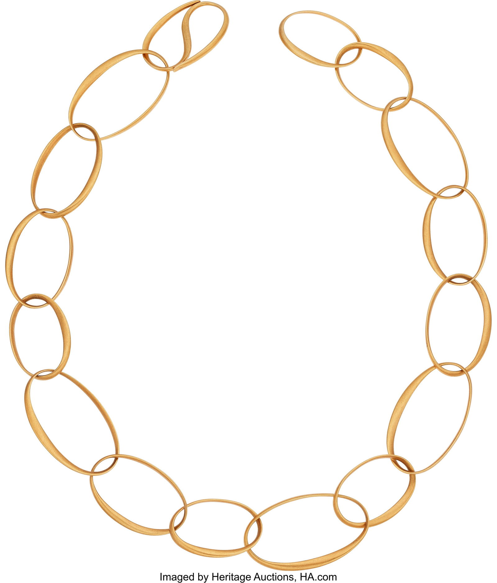 Pomellato Gold Necklace Metal: 18k gold Marked: Pomellato Gold Necklace Metal: 18k gold Marked: Pomellato Weight: 54.70 grams Dimensions: 20 inches x 7/8 inch HID03101062020 © 2026 Heritage Auctions | Al