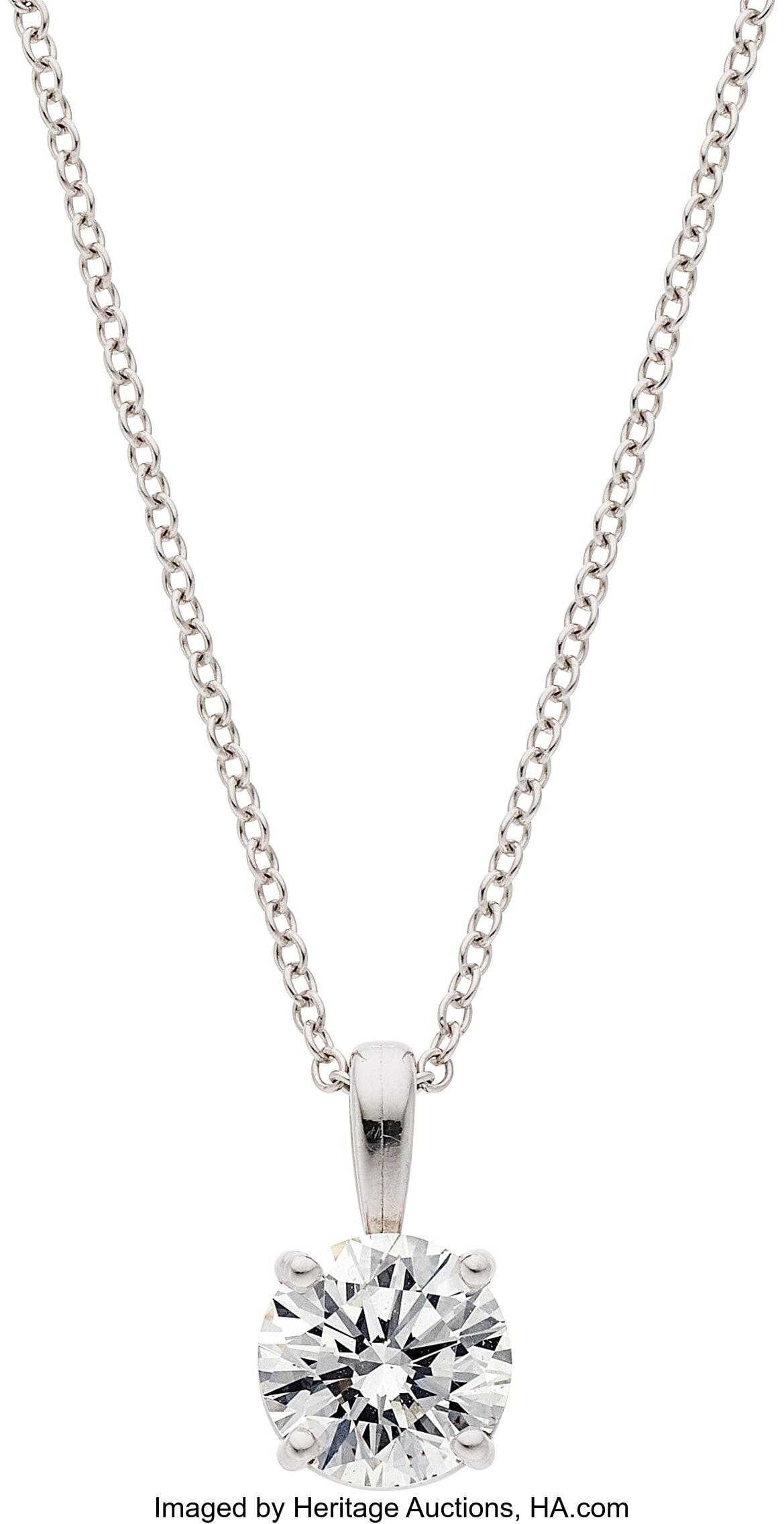 Diamond, White Gold Pendant-Necklace Stones: Ro (1 of 2)