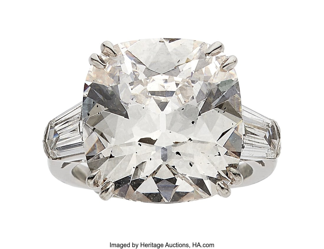 Diamond, Platinum, Gold Convertible Ring Stones: Diamond, Platinum, Gold Convertible Ring Stones: Mine-cut diamond weighing 11.40 carats; bullet-shaped diamonds weighing a total of approximately 0.70 carat Metal&