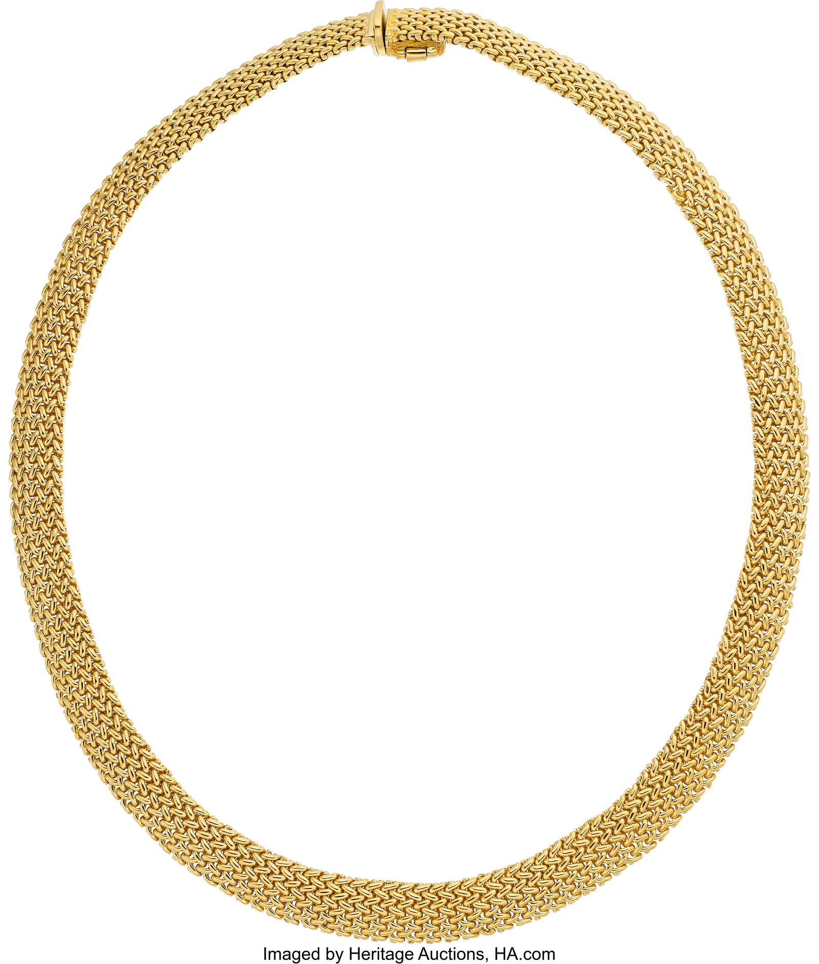 Tiffany & Co. Gold Necklace Metal: 18k gold Mar: Tiffany & Co. Gold Necklace Metal: 18k gold Marked: Tiffany & Co. Collection: Somerset Weight: 57.40 grams Dimensions: 17 inches x 3/8 in