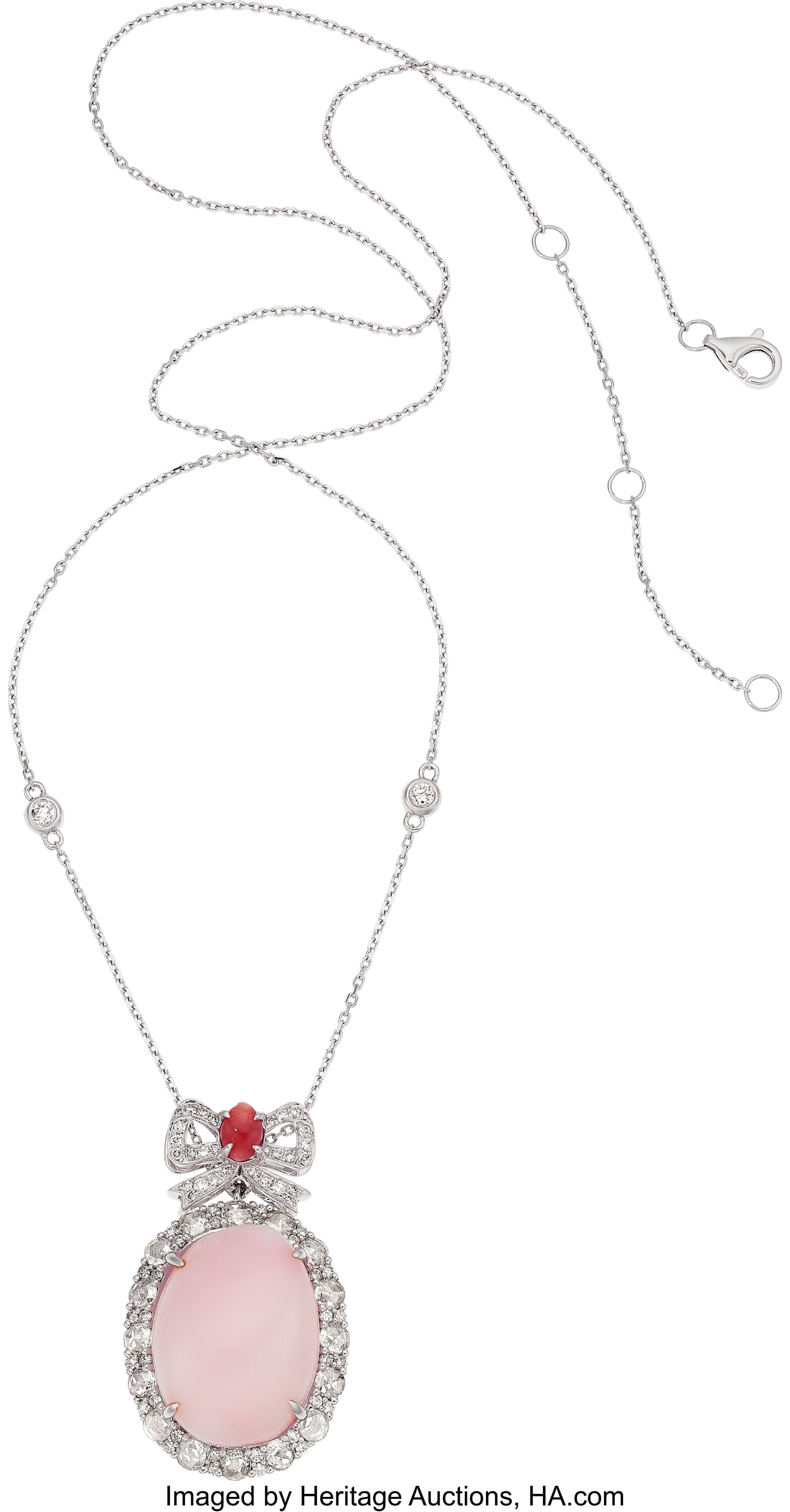 Cirari Couture Jewels Conch Pearl, Diamond, Whi: Cirari Couture Jewels Conch Pearl, Diamond, White Gold Pendant-Necklace Stones: Full-cut diamonds weighing a total of approximately 0.65 carat; rose-cut diamonds Pearls&c