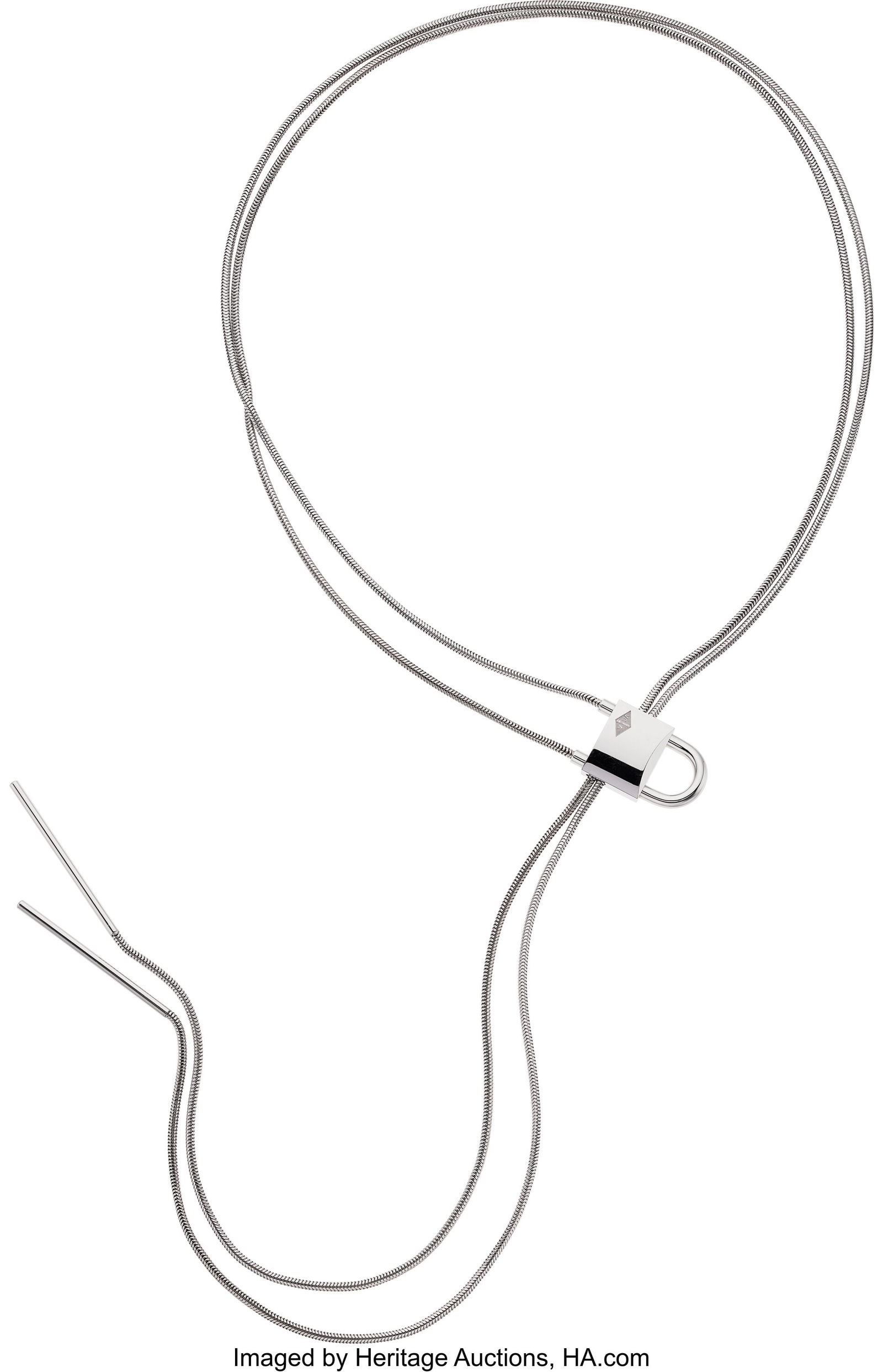 Van Cleef & Arpels White Gold Necklace Metal: 1: Van Cleef & Arpels White Gold Necklace Metal: 18k white gold Marked: Van Cleef & Arpels Collection: Cadenas Weight: 96.20 grams Dimensions: 40 inches x 1-1