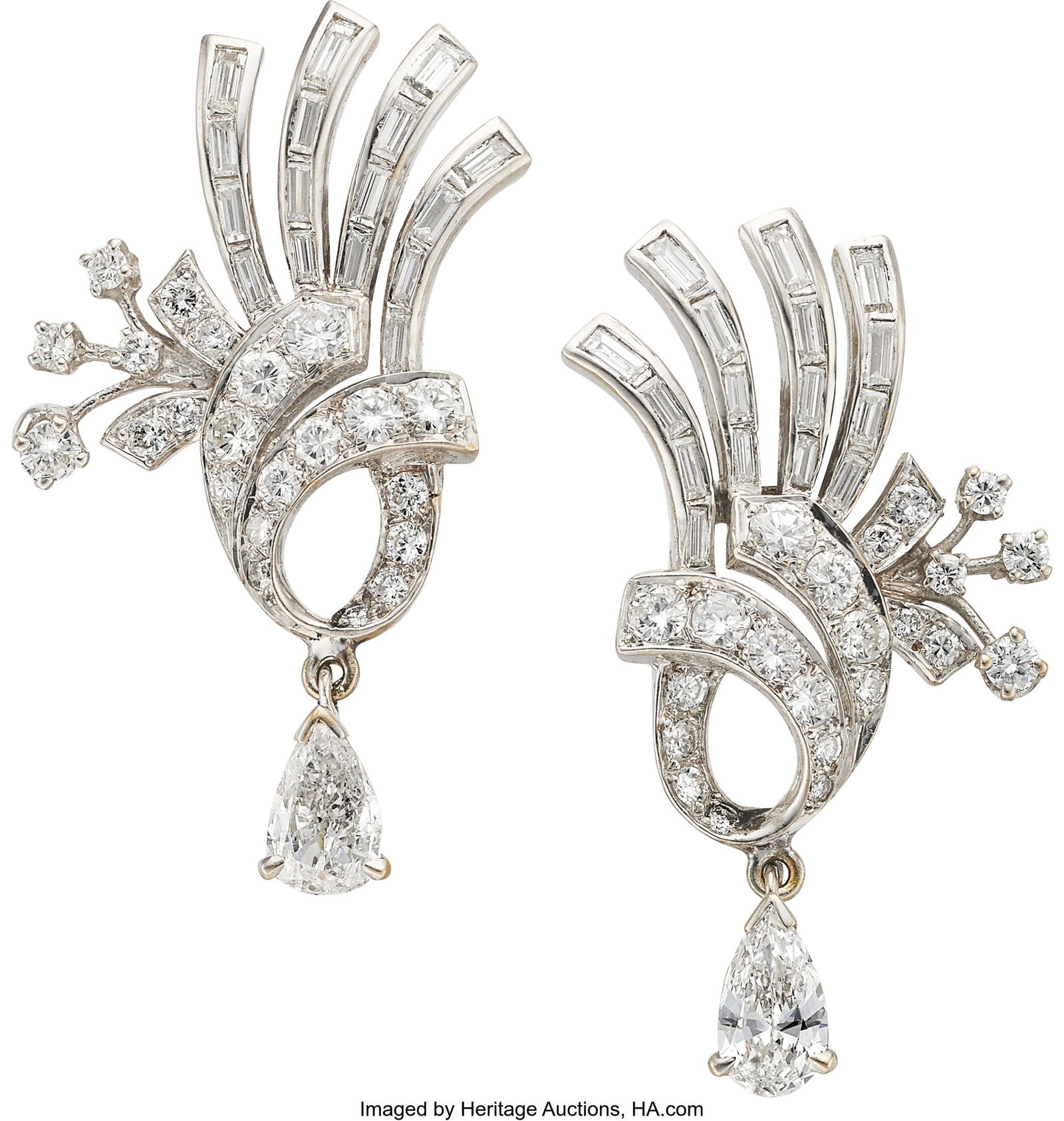 Diamond, White Gold Earrings Stones: Pear-shape (1 of 1)