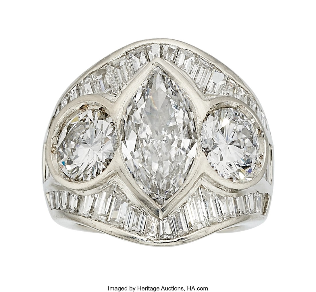 Diamond, Platinum Ring Stones: Marquise-shaped (1 of 6)