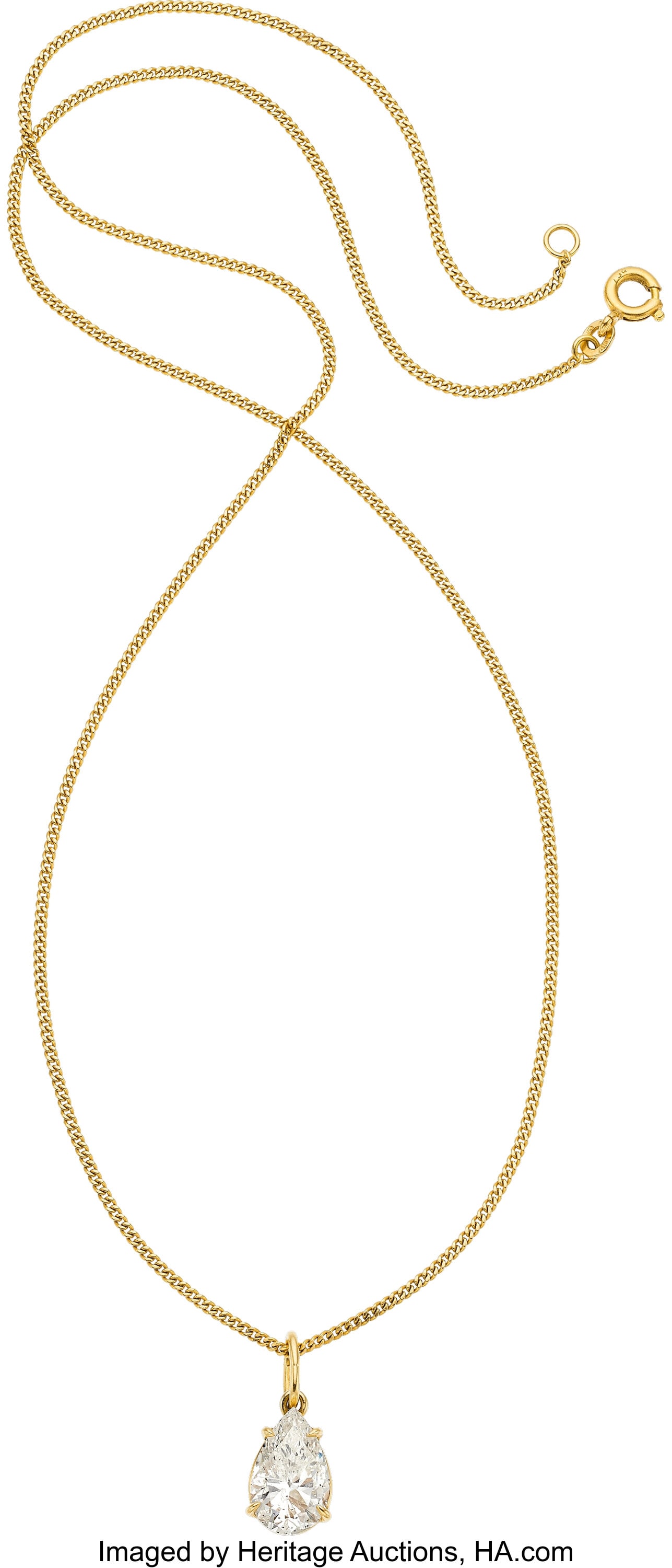 Diamond, Gold Pendant-Necklace Stones: Pear-sha (1 of 2)