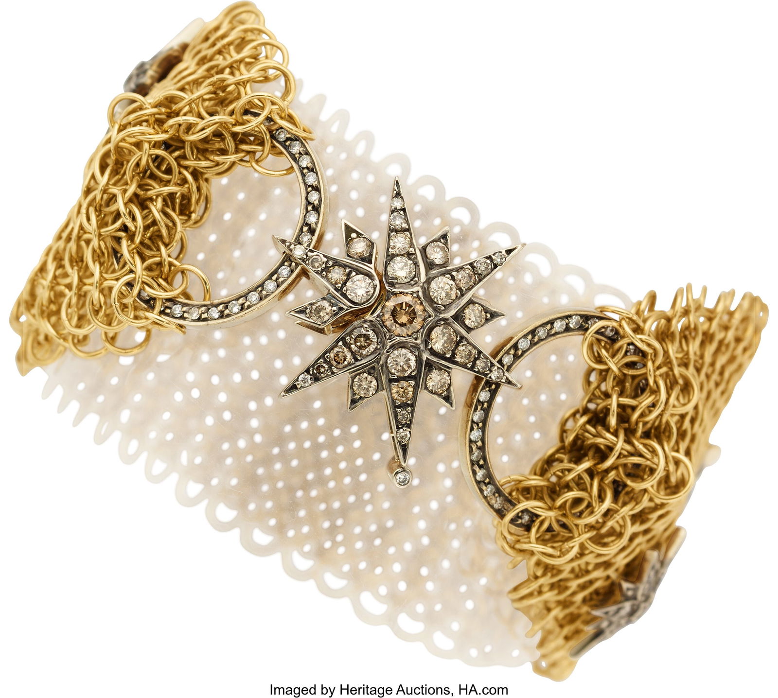 H. Stern Colored Diamond, Diamond, Gold Bracele: H. Stern Colored Diamond, Diamond, Gold Bracelet Stones: Full-cut colored and near-colorless diamonds weighing a total of approximately 2.00 carats Metal: 18k gol