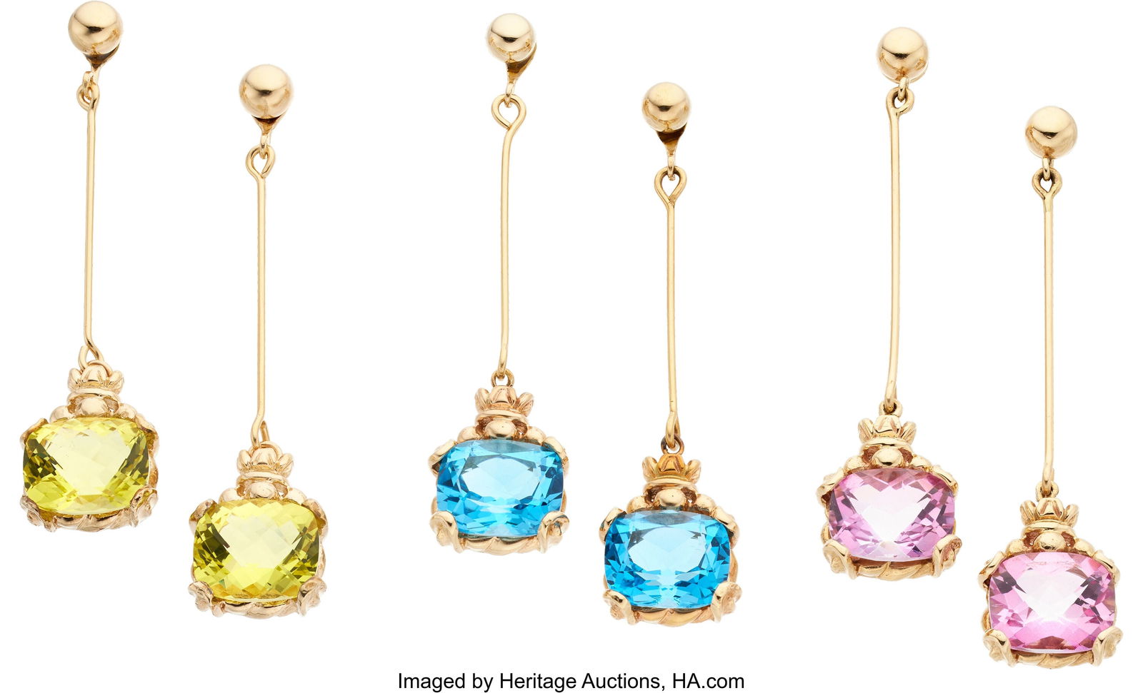 VAHAN Topaz, Citrine, Gold Earrings Stones: Cus (1 of 1)
