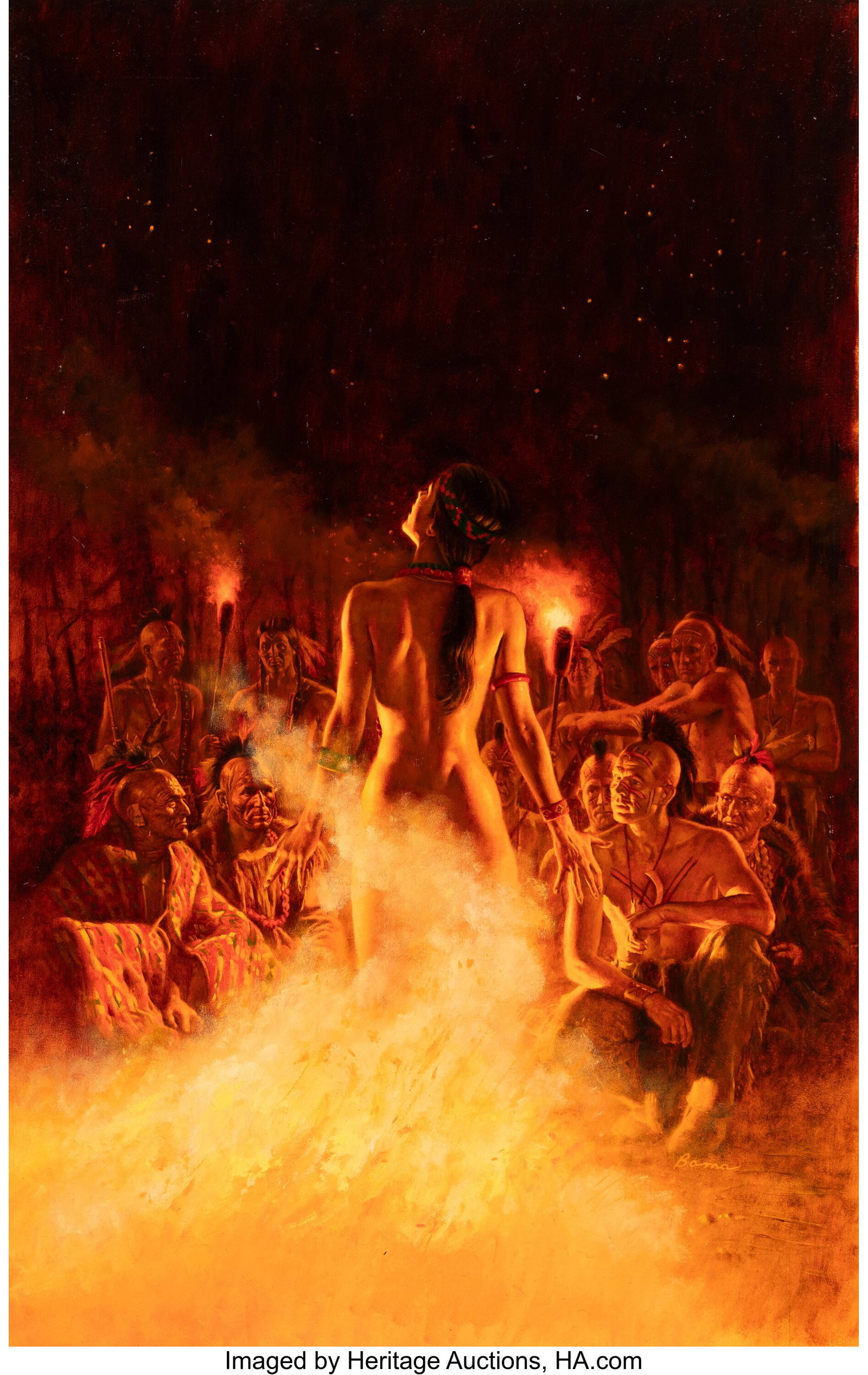 James Bama (American, 1926-2022) Tree of Arrows: James Bama (American, 1926-2022) Tree of Arrows paperback cover, 1966 Oil on board 25-3/4 x 16-3/4 inches (65.4 x 42.5 cm) Signed lower right&colo