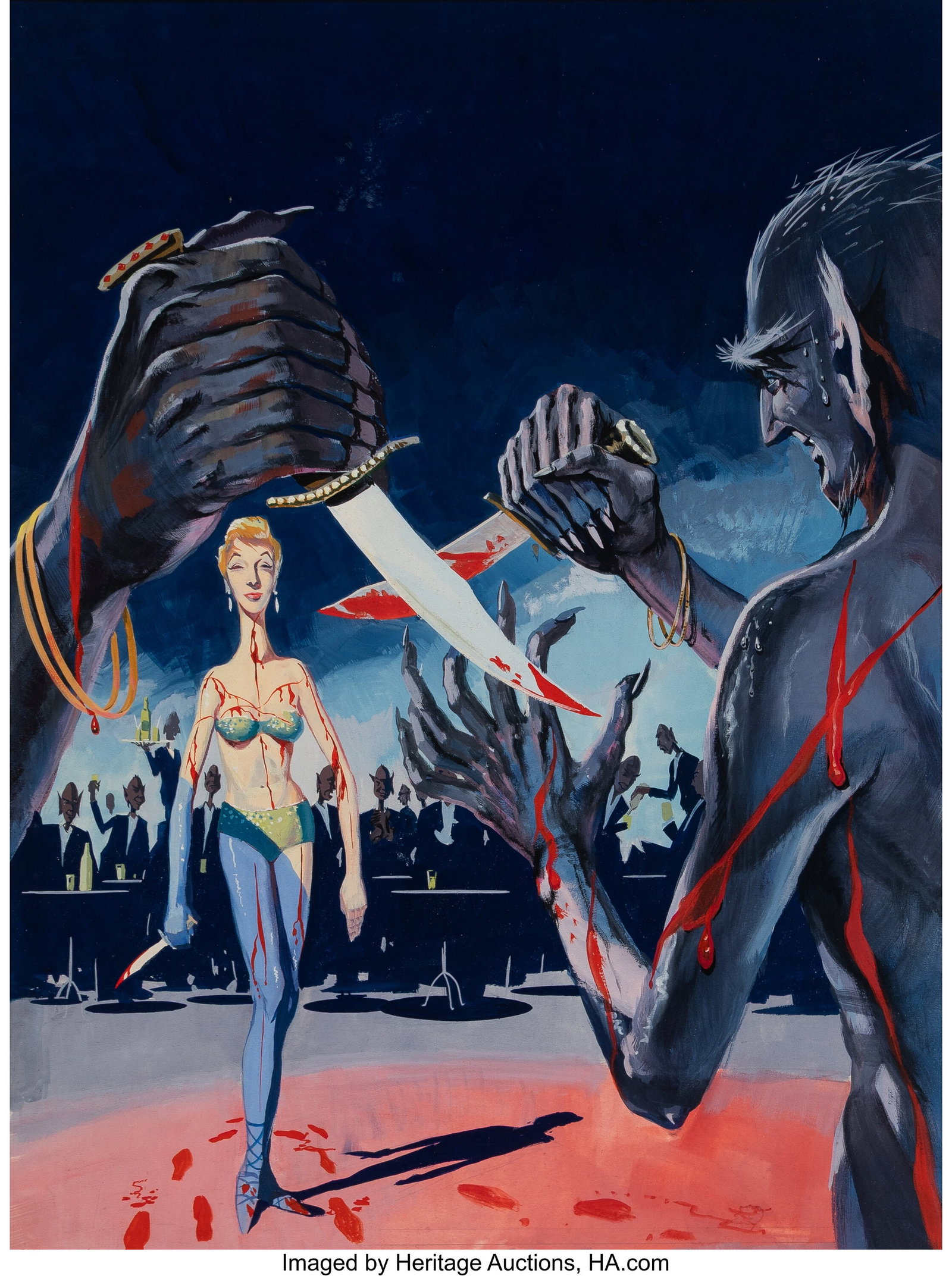 Ed Valigursky (American, 1926-2009) The Planet K: Ed Valigursky (American, 1926-2009) The Planet Killers paperback cover, 1959 Gouache on board 26-1/2 x 20 inches (67.3 x 50.8 cm) Not signed The prese