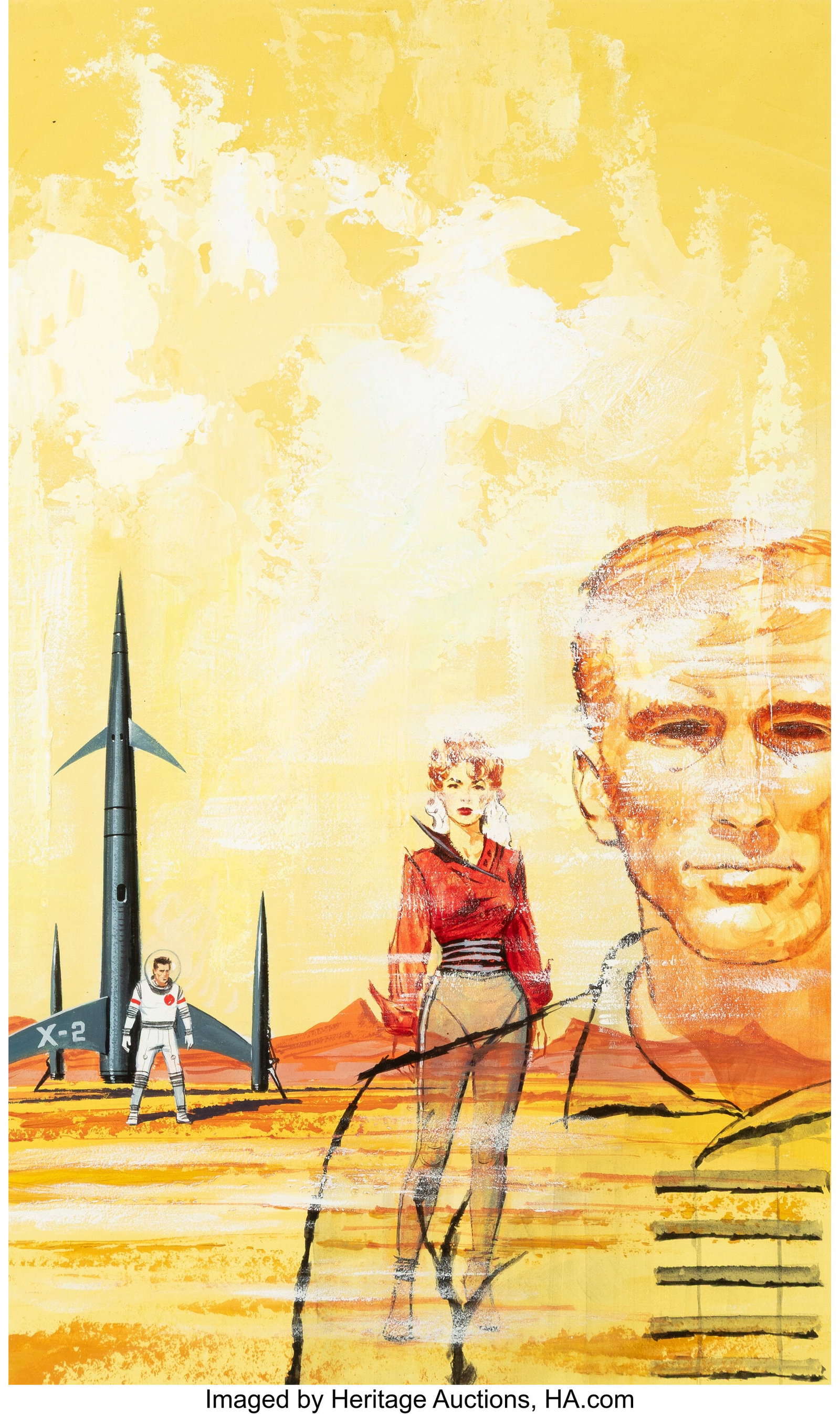 Ed Valigursky (American, 1926-2009) Delusion Wor: Ed Valigursky (American, 1926-2009) Delusion World paperback cover, 1961 Gouache on board 22-3/4 x 14-3/4 inches (57.8 x 37.5 cm) Not signed The p