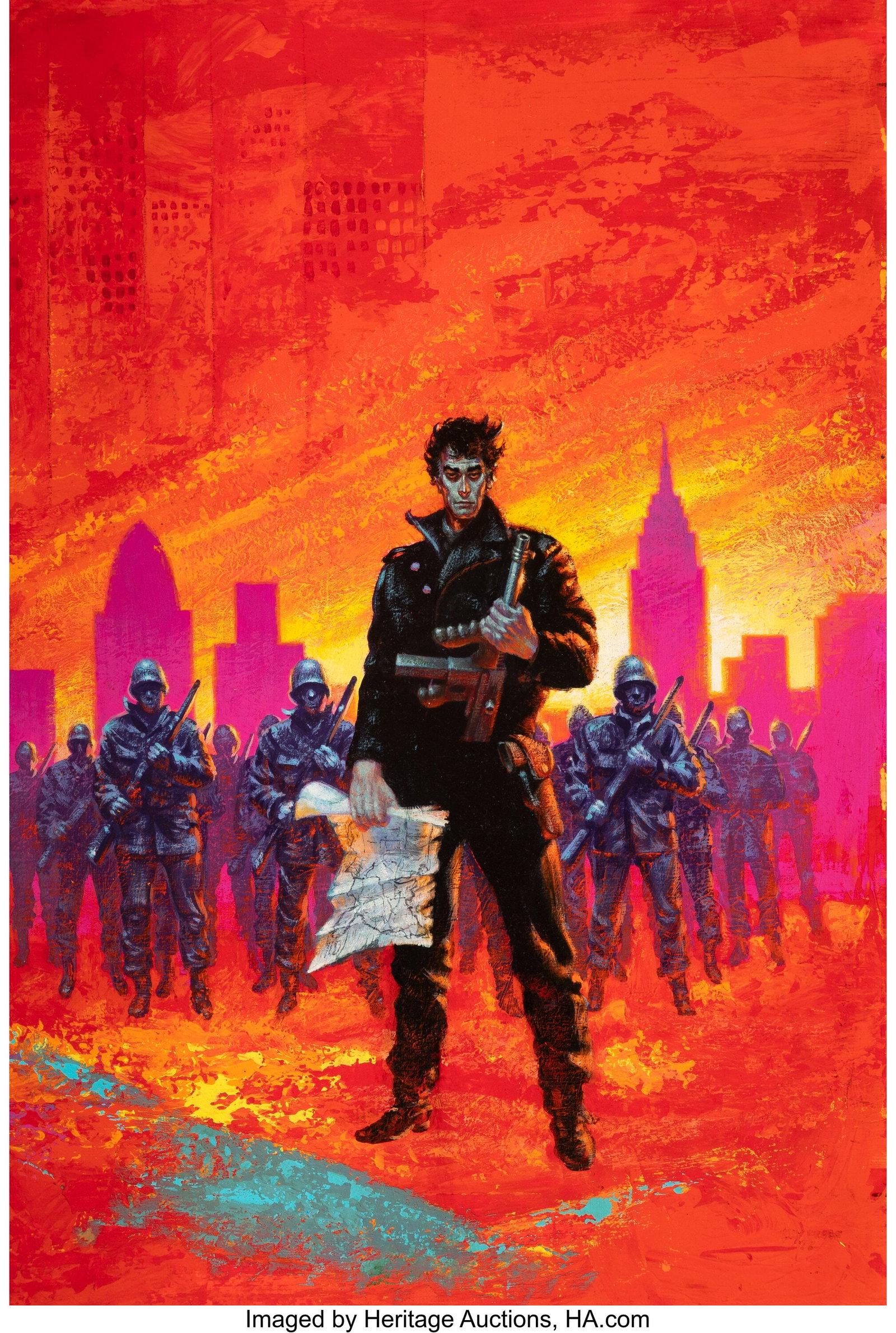 Kelly Freas (American, 1922-2005) Some Will Not: Kelly Freas (American, 1922-2005) Some Will Not Die paperback cover, 1978 Mixed media on board 20 x 13 inches (50.8 x 33.0 cm) Faintly signed and dated lo