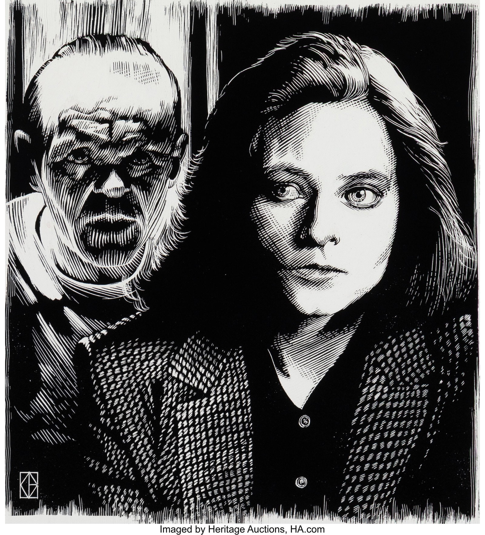 Kent Barton (American, 20th Century) The Silence: Kent Barton (American, 20th Century) The Silence of the Lambs, New Yorker interior, February 18, 1991 Ink on scratchboard 9-7/8 x 8-1/2 inches (25&period