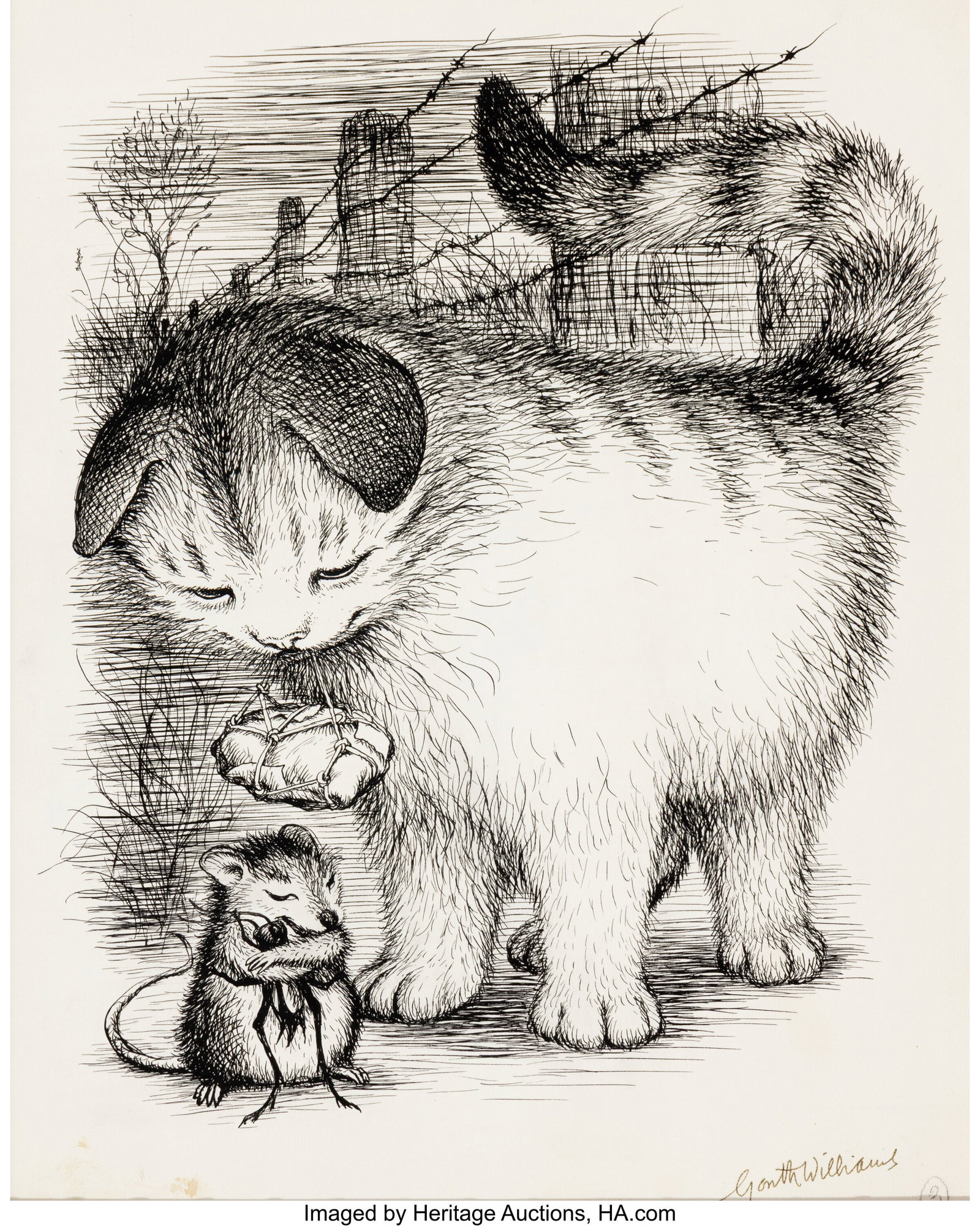 Garth Williams (American, 1912-1996) Tucker's Co: Garth Williams (American, 1912-1996) Tucker's Countryside book interior, 1972 Ink on paper 12-3/4 x 10-1/4 inches (32.4 x 26.0 cm) (sight&rpa