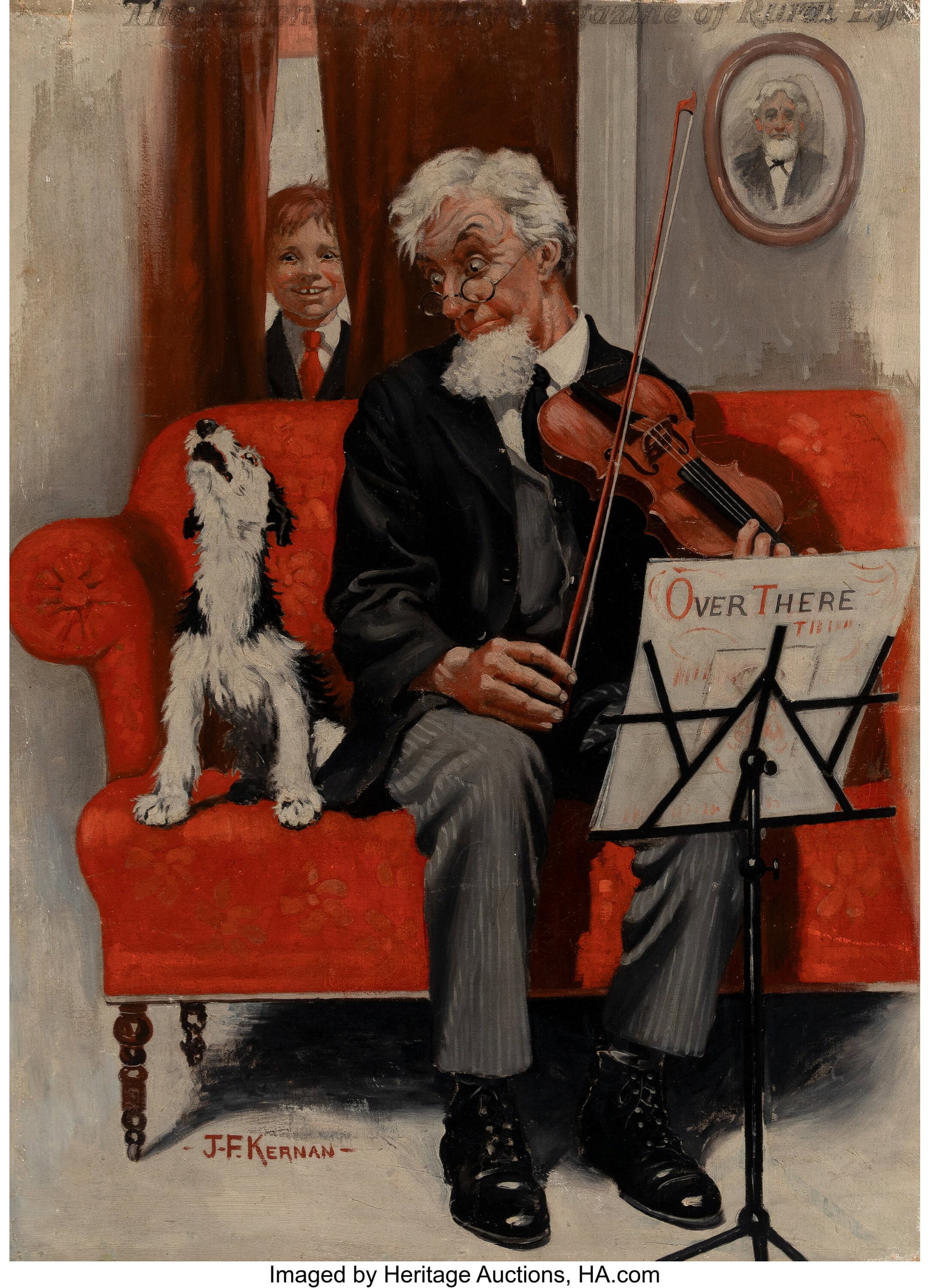 Joseph Francis Kernan (American, 1878-1958) Over: Joseph Francis Kernan (American, 1878-1958) Over There, Farm and Home magazine cover, January 1919 Oil on canvas 24-1/4 x 17-7/8 inches (61.6 x 45&perio