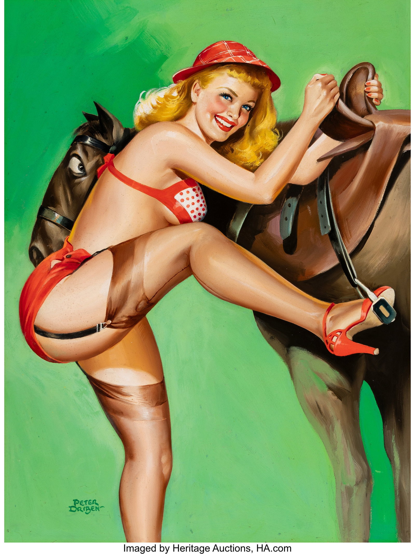 Peter Driben (American, 1902-1968) Trudie the Na: Peter Driben (American, 1902-1968) Trudie the Naughty Nudie!, Beauty Parade pulp magazine cover, May 1953 Oil on board 32 x 24 inches (81.3 x 61.0 c