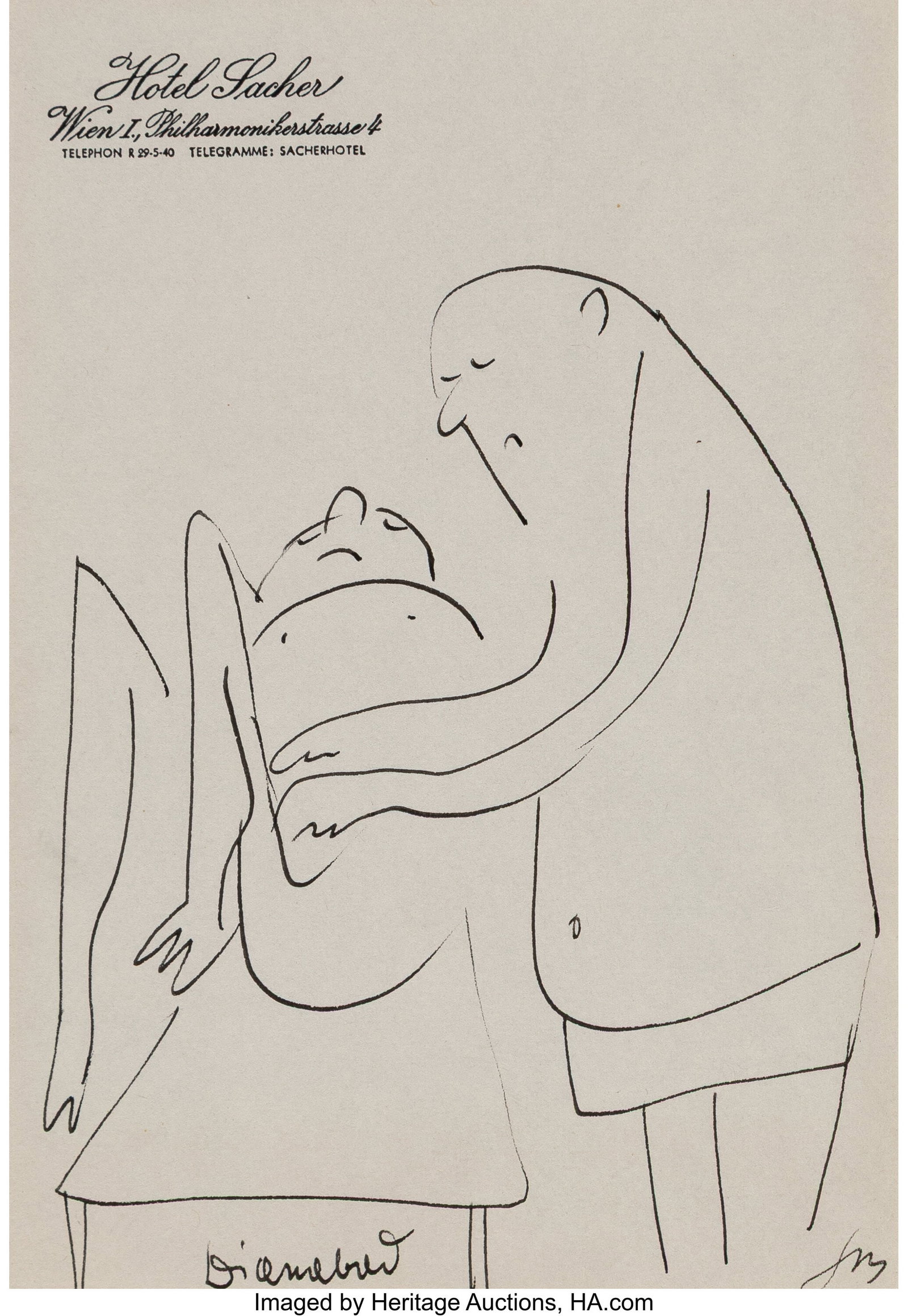 Ludwig Bemelmans (American, 1898-1962) Herald; D (1 of 4)