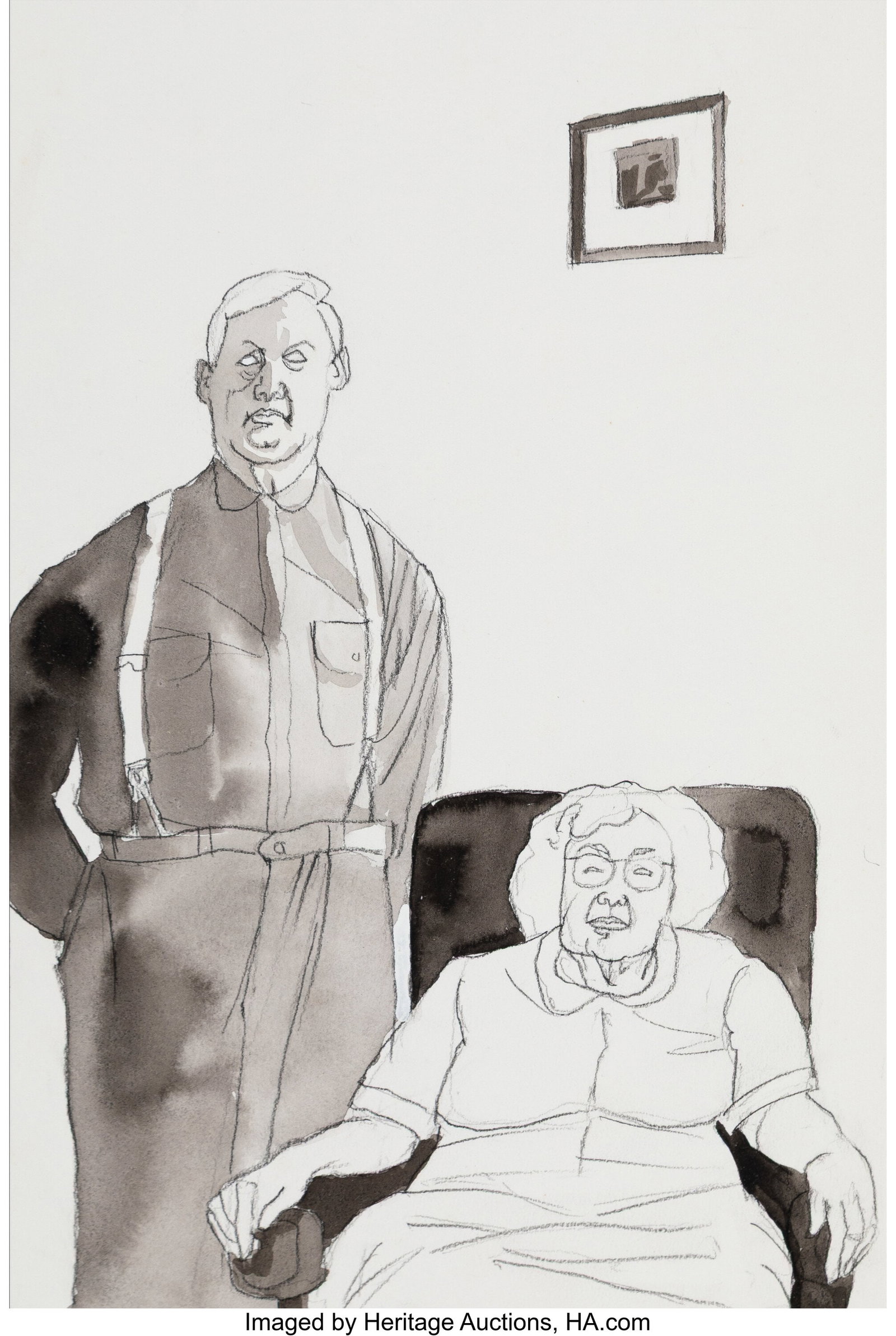 Ron Miller (American, b. 1947) The Invasion of t: Ron Miller (American, b. 1947) The Invasion of the Body Snatchers frontispiece and book interiors (five works), 1992 Watercolor and ink on paper 13 x 8-1/4 i