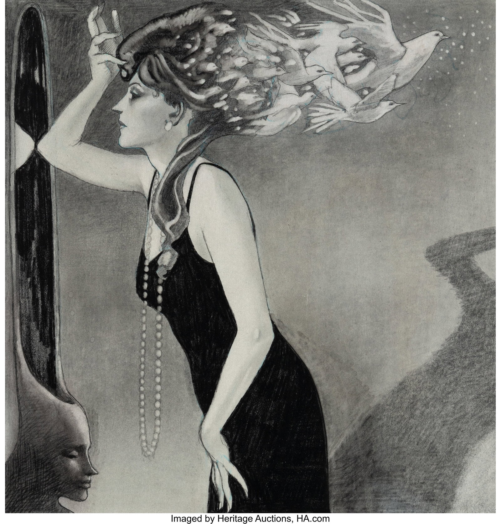 Leo and Diane Dillon (American, 20th Century) Gi: Leo and Diane Dillon (American, 20th Century) Gibson Girl Study, 1985 Pencil on Vellum 14 x 14 inches (35.6 x 35.6 cm) (sheet) Not signed Leo &a