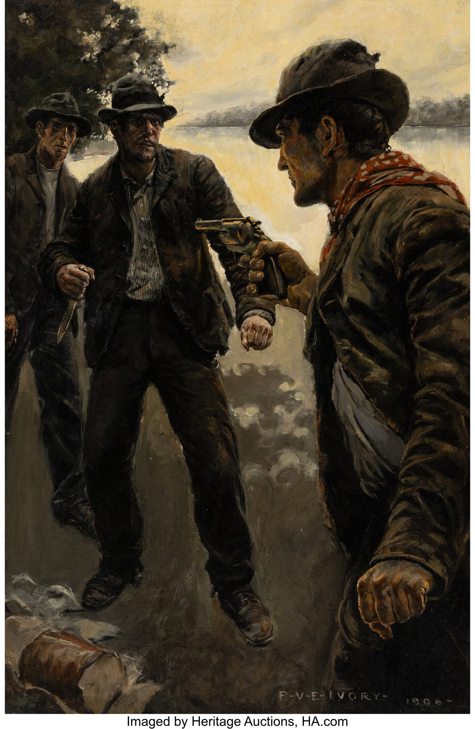 Percy Van Eman Ivory (American, 1883-1960) Men i (1 of 2)