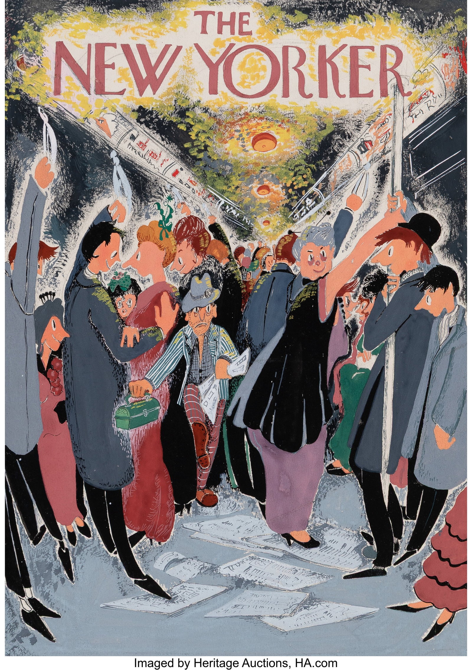 American Artist (20th Century) Unpublished New Y: American Artist (20th Century) Unpublished New Yorker cover Gouache on board 17 x 12-7/8 inches (43.2 x 32.7 cm) Not signed HID03101062020 © 2026 Heritage Au