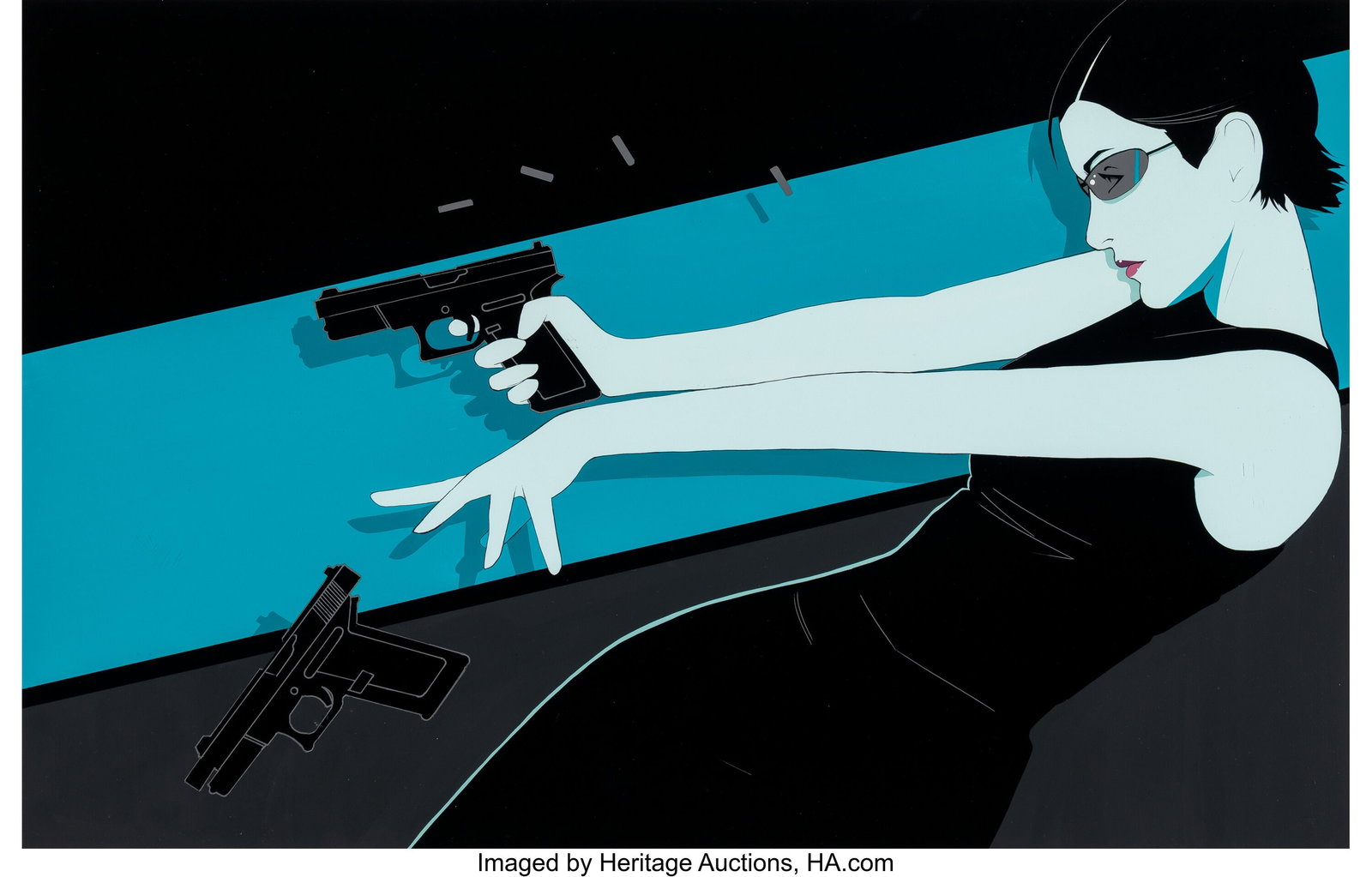 Craig Drake (American, b. 1979) Trinity, The Mat: Craig Drake (American, b. 1979) Trinity, The Matrix alternative movie poster Acrylic on board 19-3/4 x 30 inches (50.2 x 76.2 cm) Signed lower