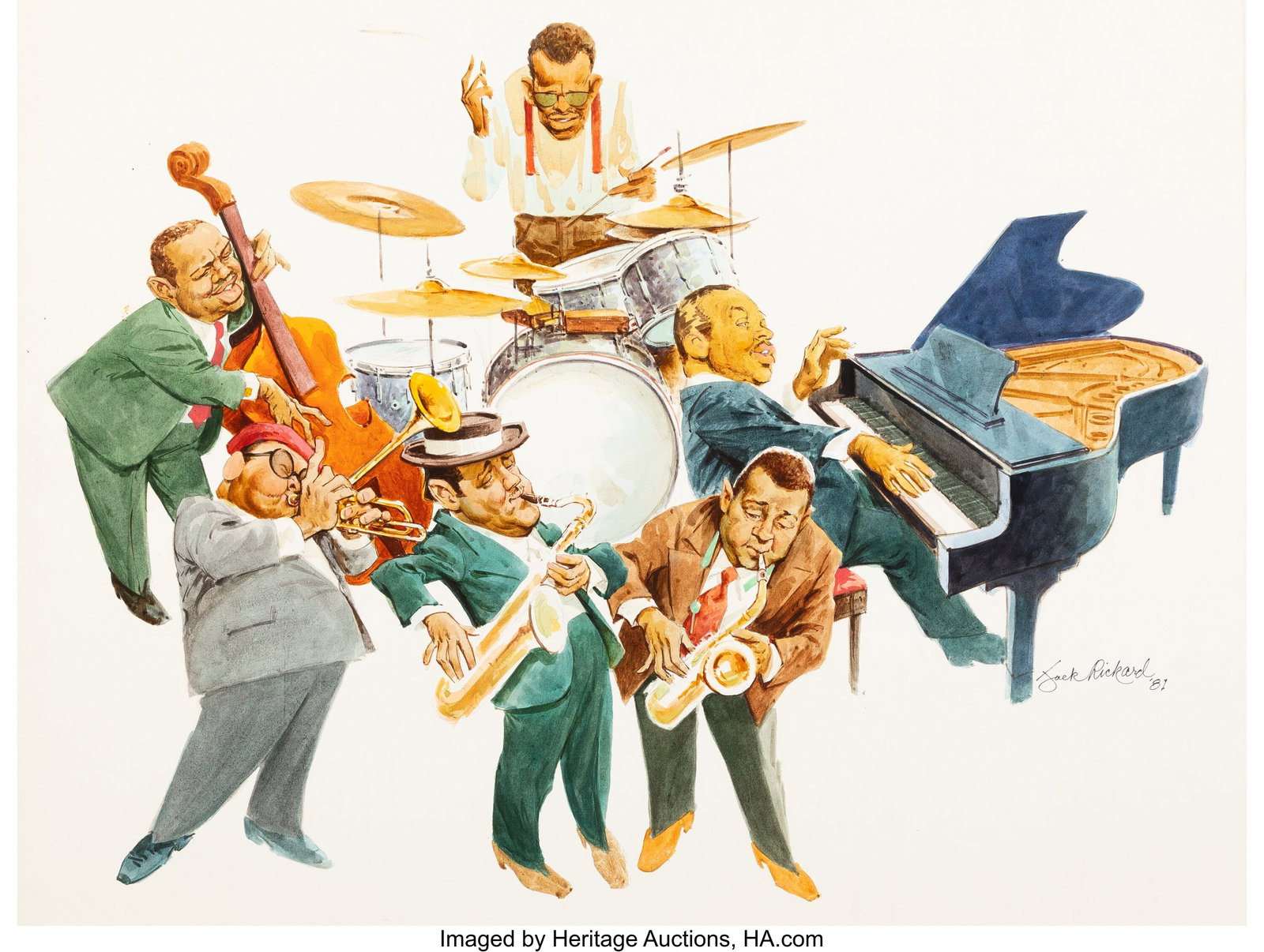 Jack Rickard (American, 1922-1983) Jazz, 1981 Wa (1 of 2)