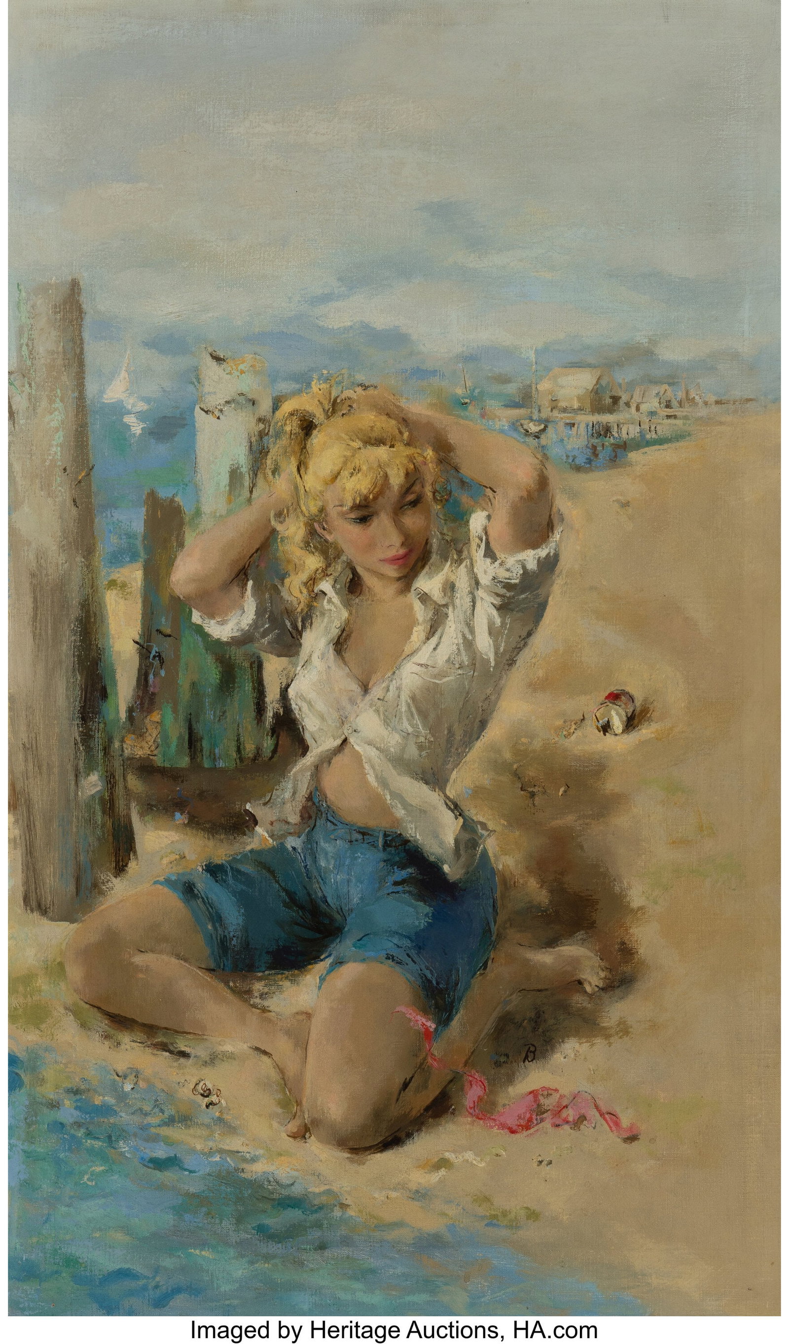 American Artist (20th Century) Blonde by the Bay (1 of 3)