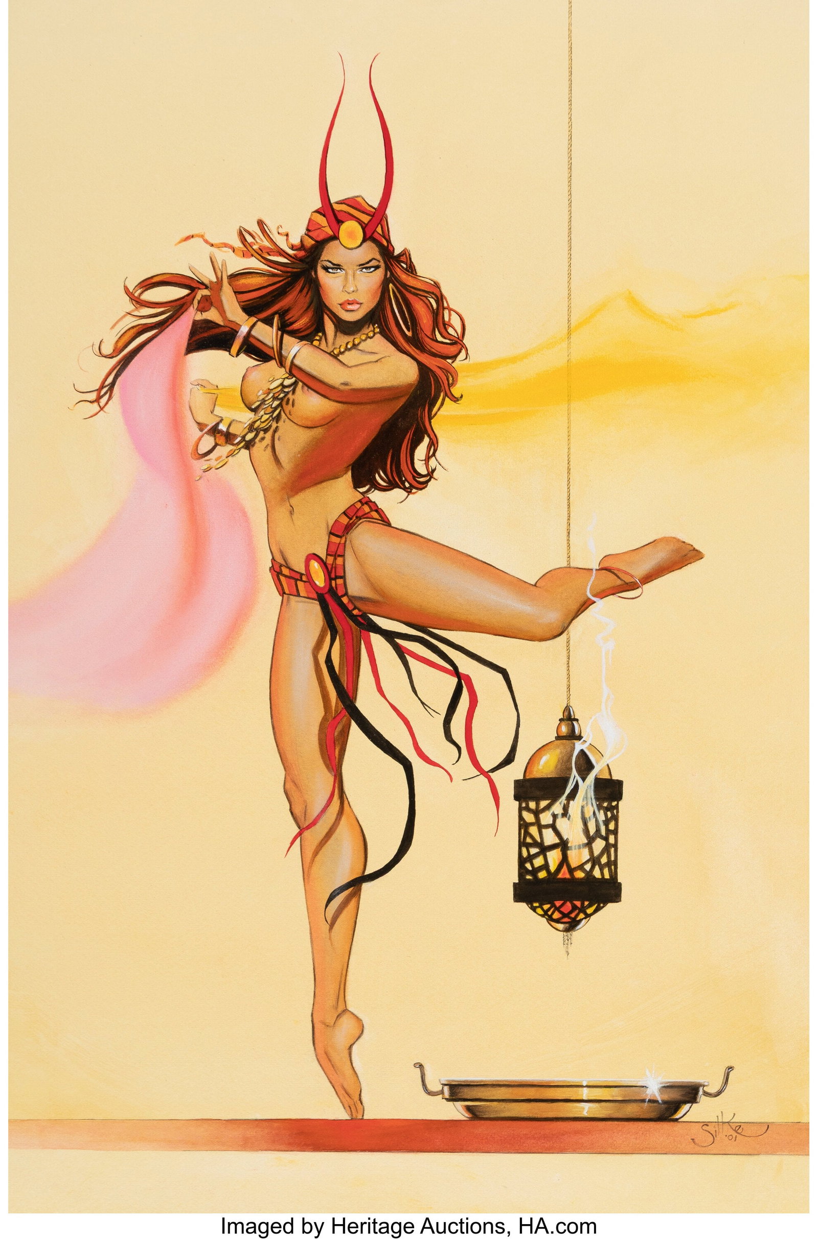 Jim Silke (American, 1931-2025) Salome, Lisa Mar: Jim Silke (American, 1931-2025) Salome, Lisa Marie Scott, 2001 Watercolor, gouache, and pencil on paper 20-3/8 x 13-1/2 inches (51.6 x 34&pe