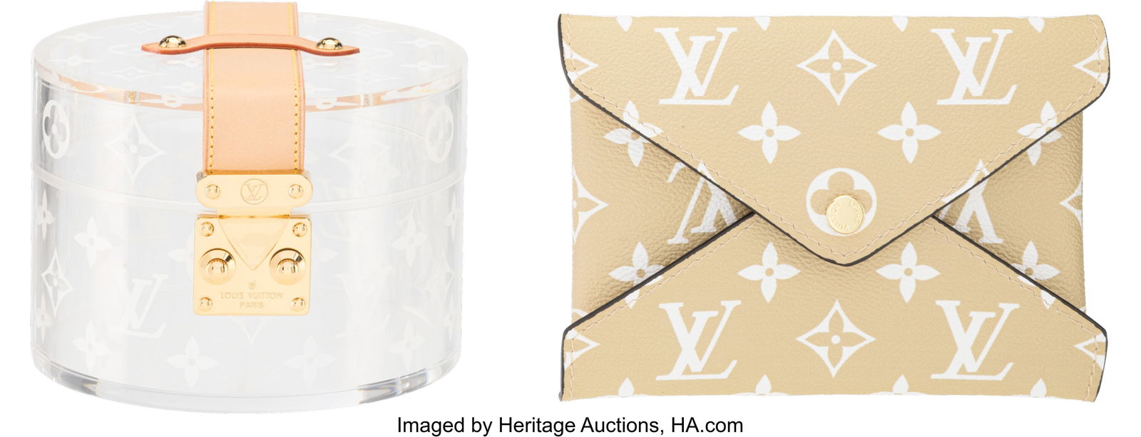 Louis Vuitton Set of Two: Plexiglass Scott Box &: Louis Vuitton Set of Two: Plexiglass Scott Box & Monogram Kirigami Pochette See Extended Condition Report for Details. This set includes: Louis Vuitton Transparent Monogram Plex