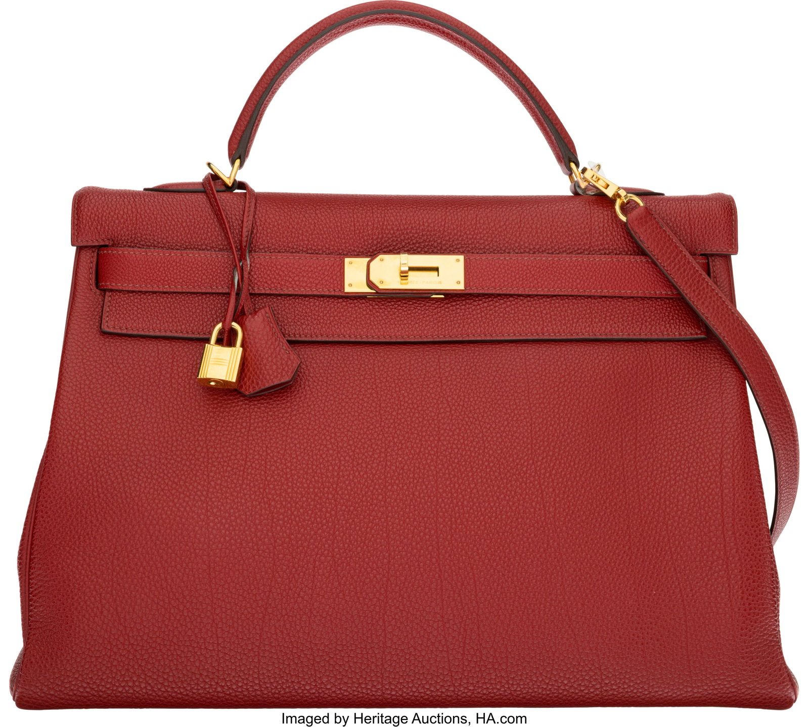 Hermès 40cm Rouge Garance Togo Leather Kelly Re (1 of 4)