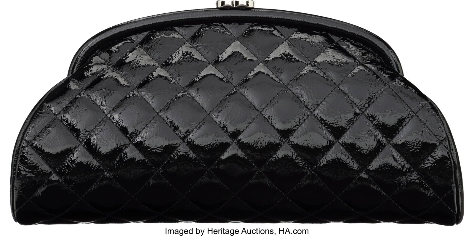 Chanel Black Quilted Patent Leather Timeless Clu (1 of 3)